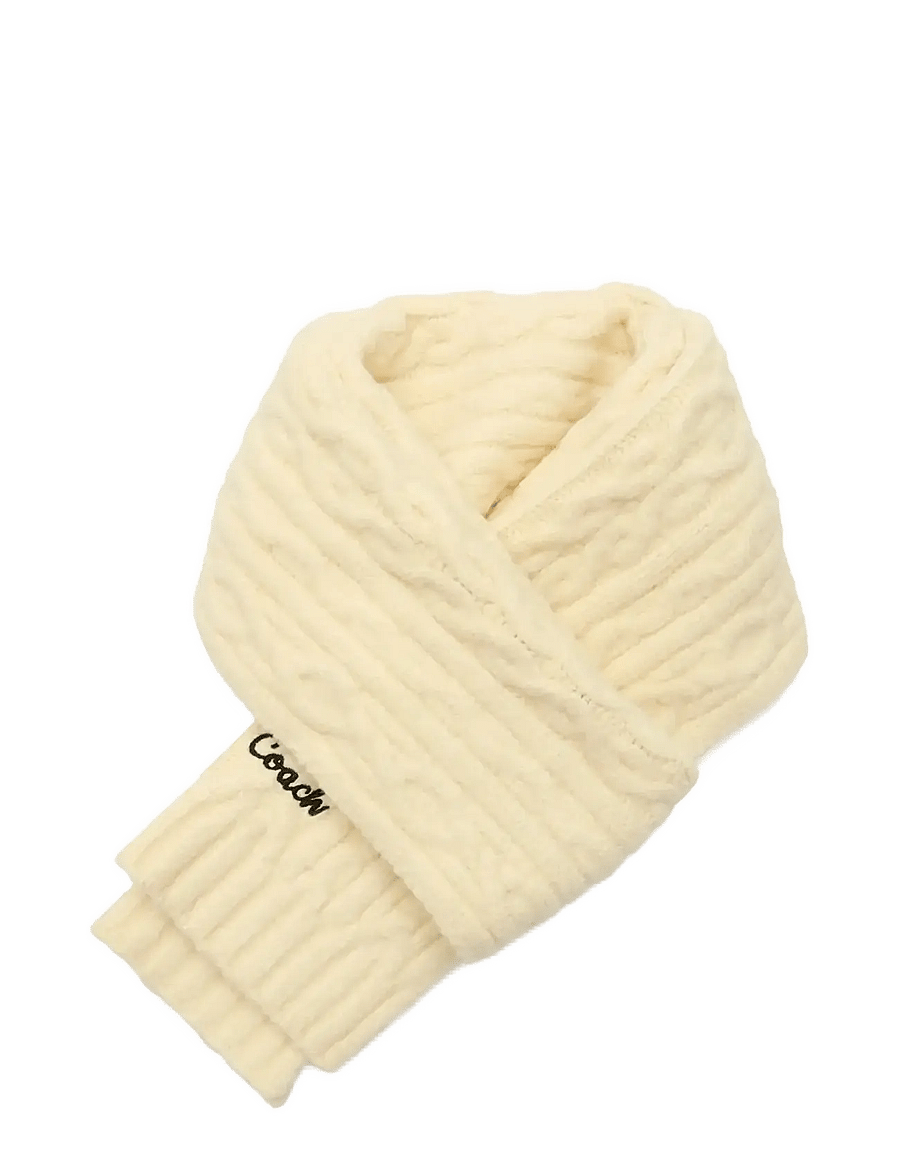 Coach Accessories - EMBROIDRED CABLE KNIT MUFFLER - everyday style - chalk - 3
