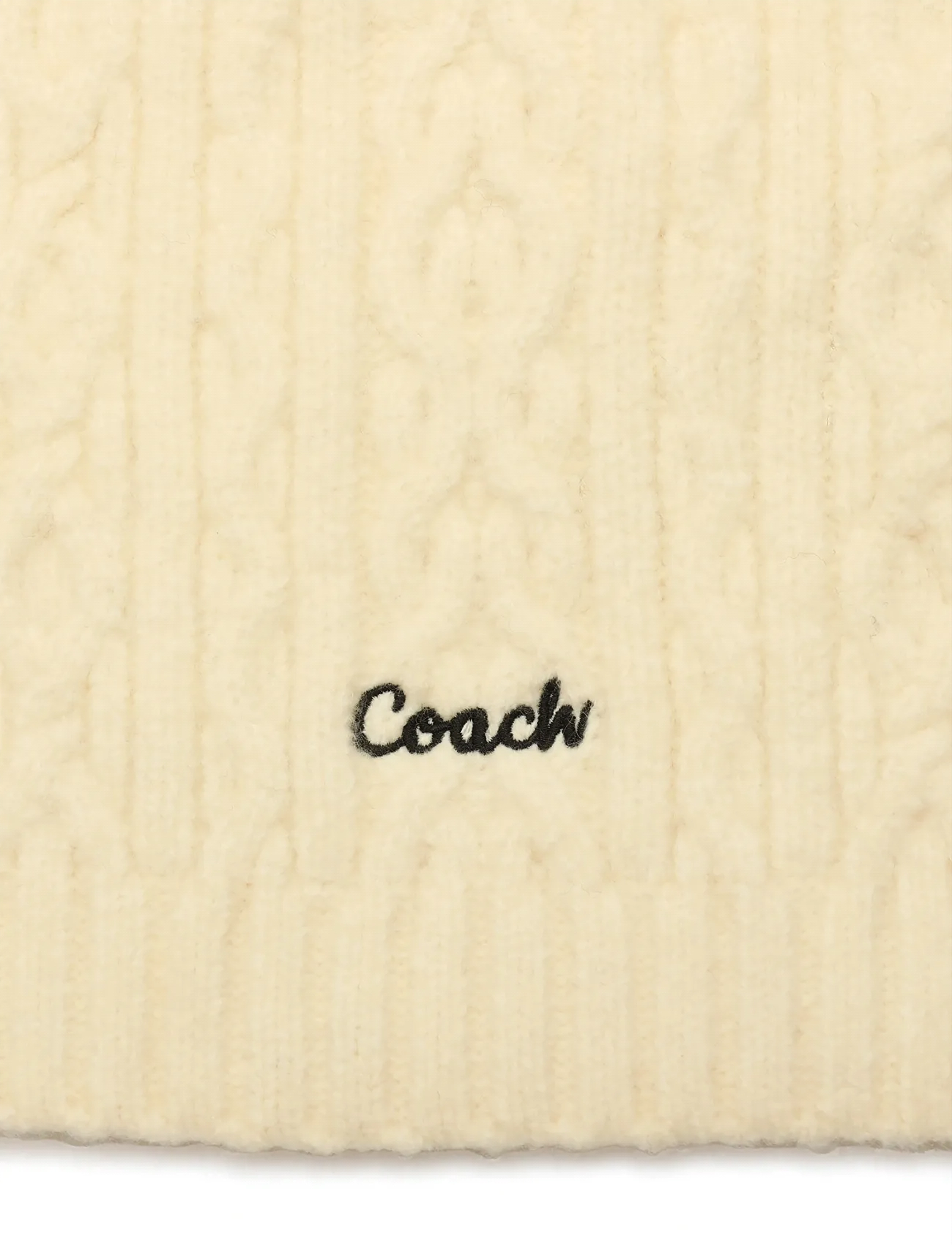 Coach Accessories - EMBROIDRED CABLE KNIT MUFFLER - accessories - chalk - 4