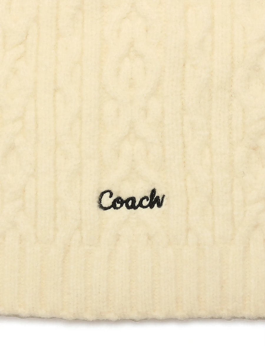 Coach Accessories - EMBROIDRED CABLE KNIT MUFFLER - everyday style - chalk - 4