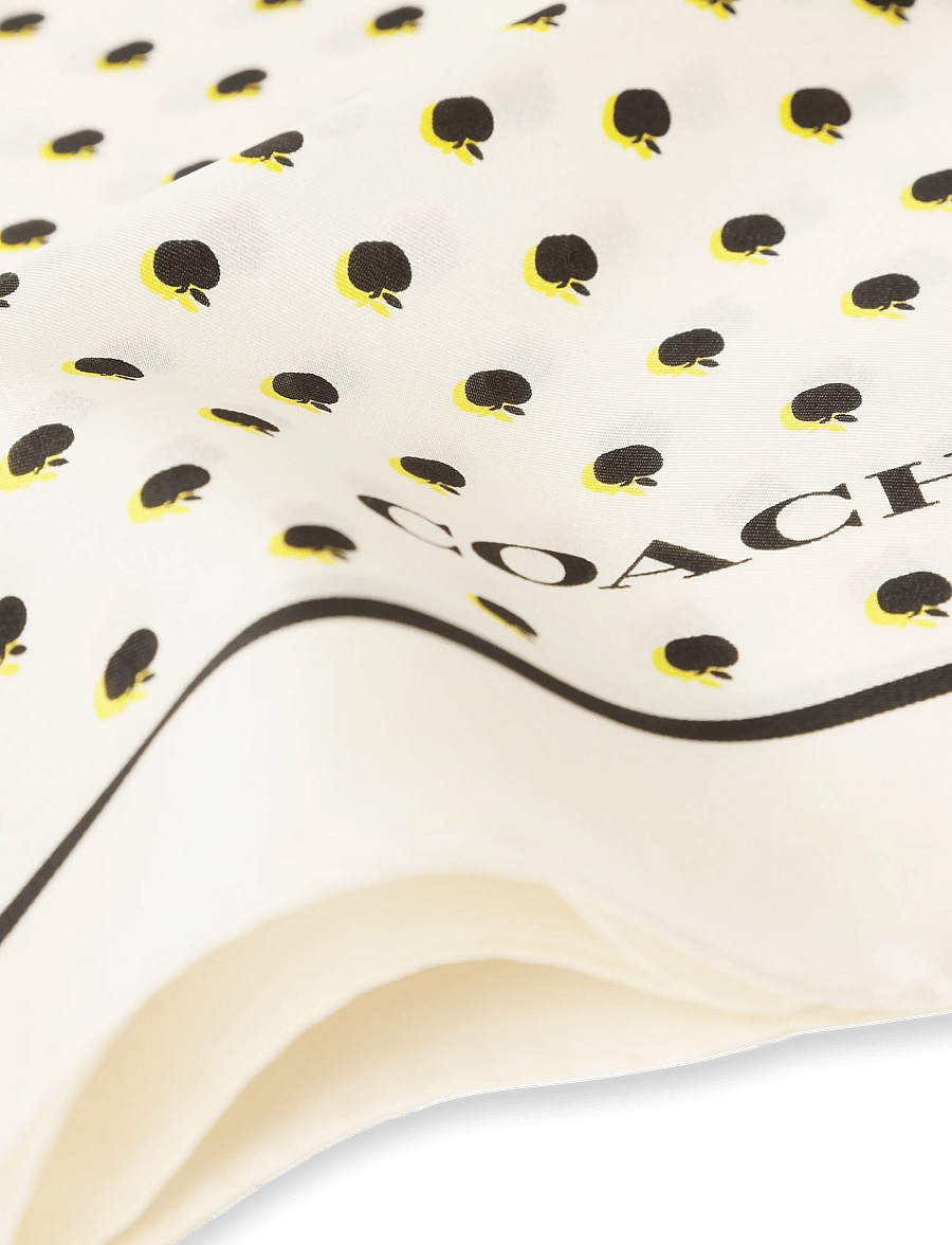 Coach Accessories - APPLE DOT PRINTED SILK BANDANA - kerged sallid - chalk - 2