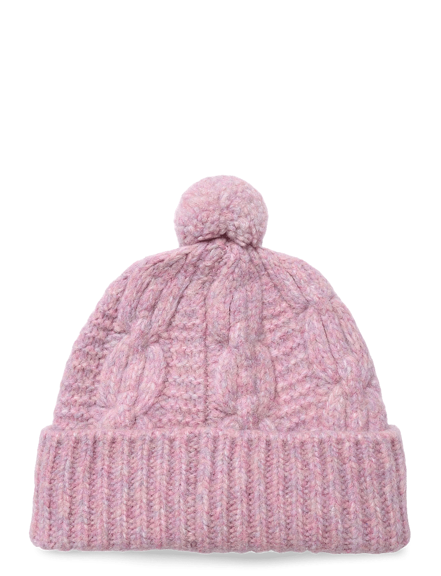 Coach Accessories - CHAIN CABLE BEANIE WITH POM - mössor - light pink - 1