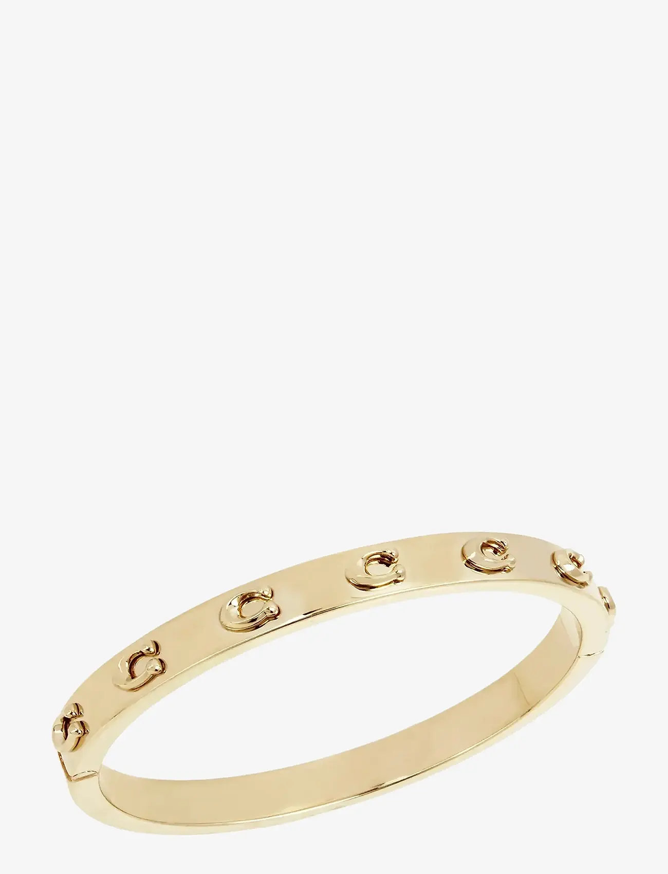 Coach Accessories - COACH Signature C Hinged Bangle Bracelet - bangles - shiny gold - 1