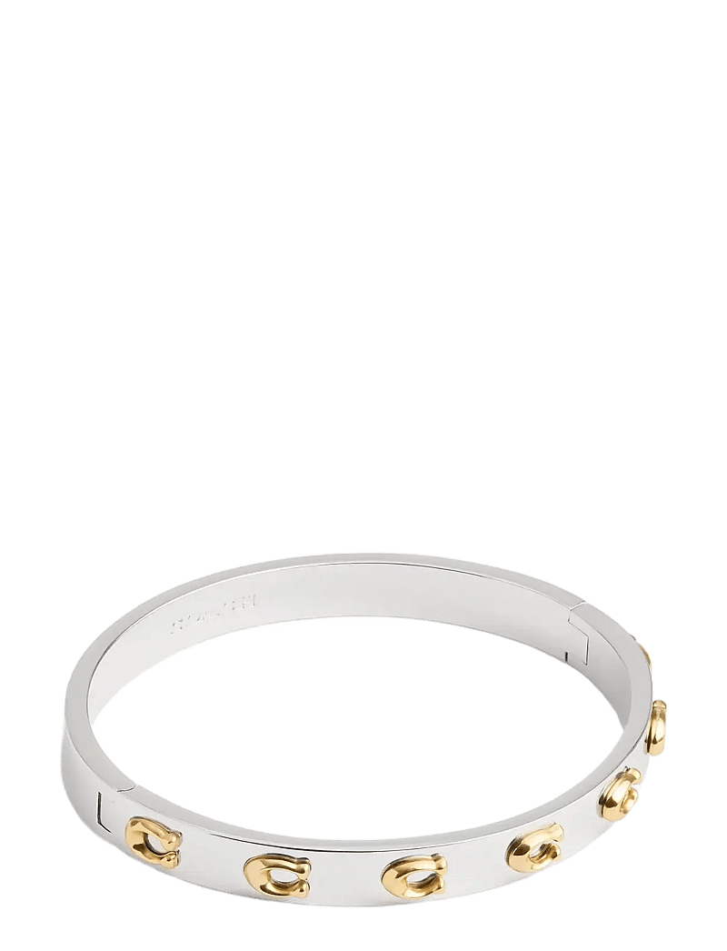 Coach Accessories - COACH Signature C Hinged Bangle Bracelet - bangles - twotone - 1