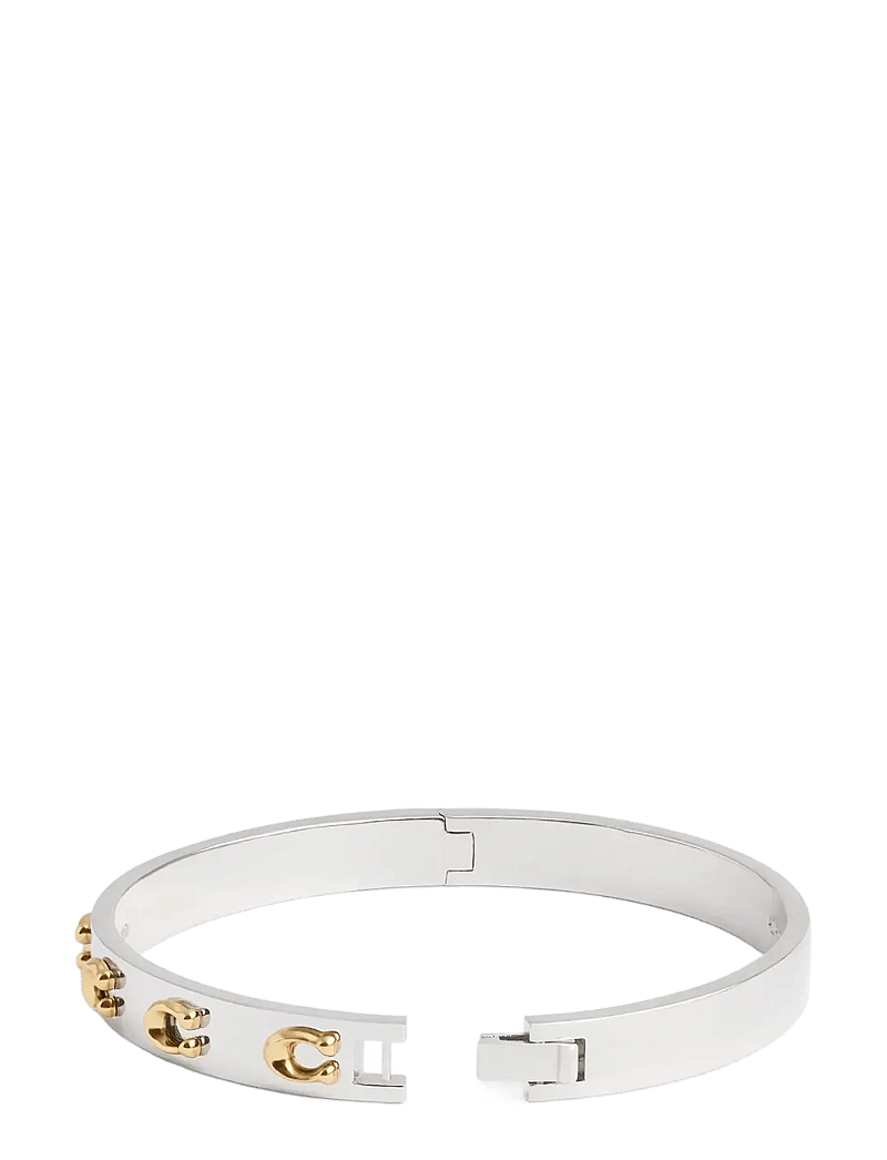 Coach Accessories - COACH Signature C Hinged Bangle Bracelet - bangles - twotone - 4