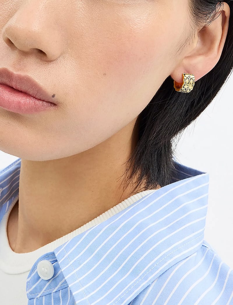 Coach Accessories - COACH Signature Quilted Huggies - hoops - gold - 0