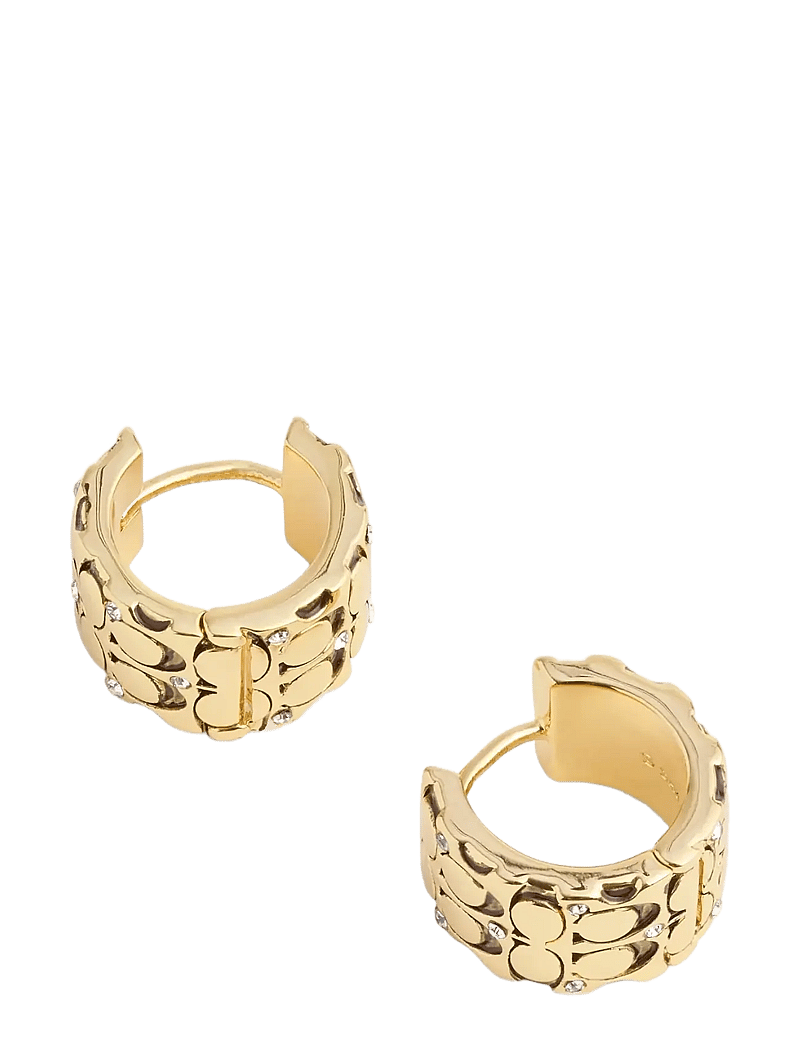 Coach Accessories - COACH Signature Quilted Huggies - hoops - gold - 3