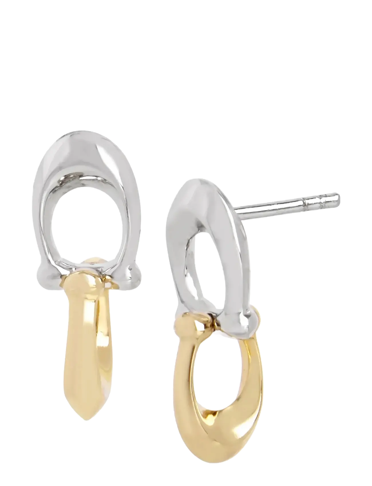 Coach Accessories - CO ER DBL C DROP STUD - wiszące kolczyki - twotone- gld/rhod - 2