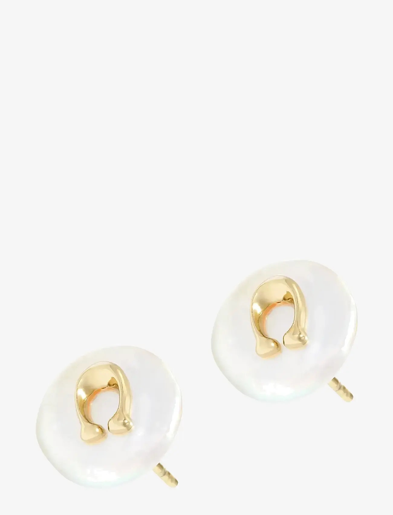 Coach Accessories - COACH Signature Coin Pearl Stud Earrings - pärlörhängen - pearl/gold - 2