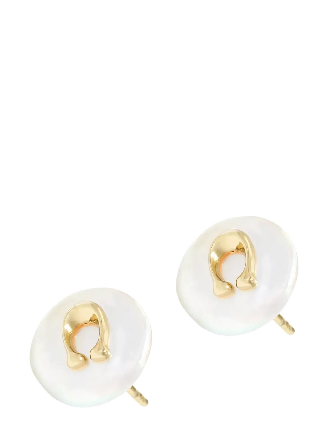 Coach Accessories - COACH Signature Coin Pearl Stud Earrings - Ørestikker - pearl/gold - 2