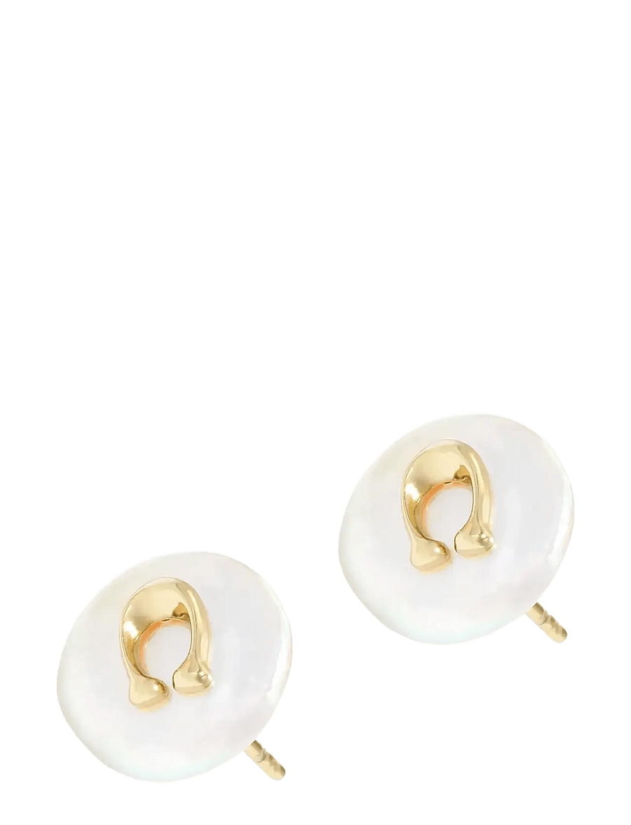 Coach Accessories - CO ER LOGO PRL STUD - naastkõrvarõngad - pearl/gold - 2