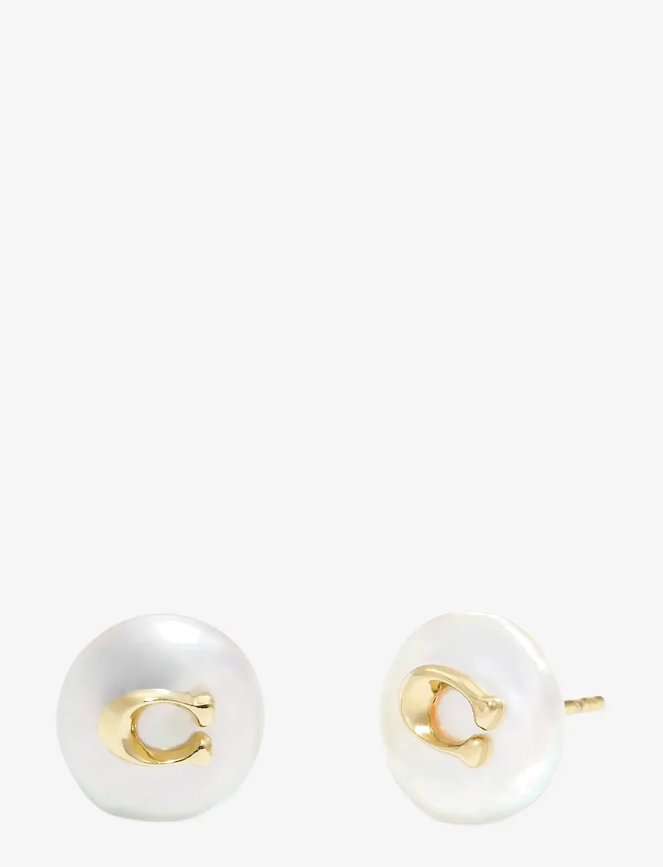 Coach Accessories - COACH Signature Coin Pearl Stud Earrings - pärlörhängen - pearl/gold - 3