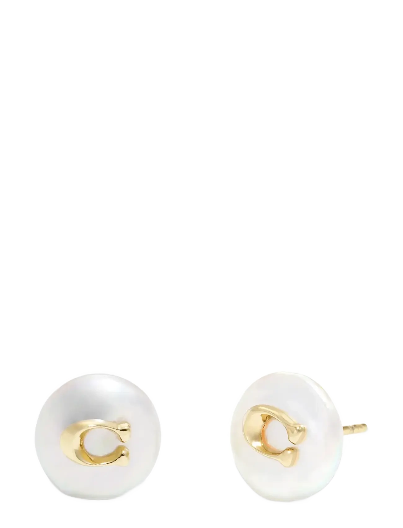 Coach Accessories - COACH Signature Coin Pearl Stud Earrings - Ørestikker - pearl/gold - 3