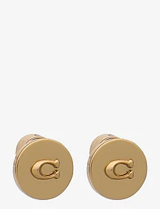 COACH Signature C Disc Stud Earrings, Coach Accessories