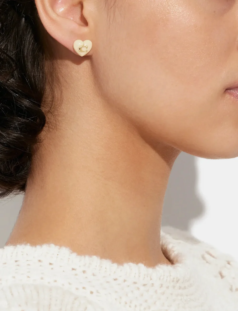 Coach Accessories - COACH Signature Heart Stud Earrings - veriamieji auskarai - blush/gold - 0