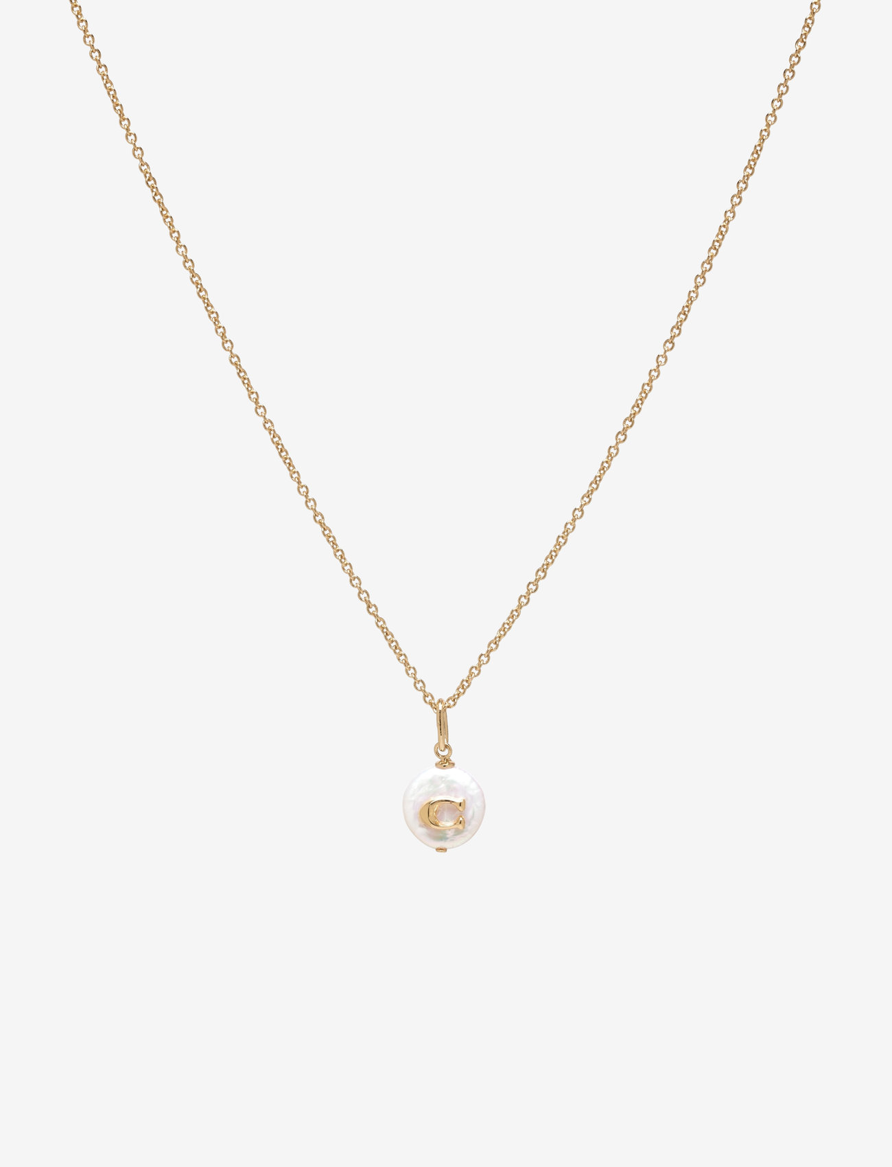 Coach Accessories - COACH Signature Coin Pearl Pendant Necklace - halsband - pearl/gold - 0