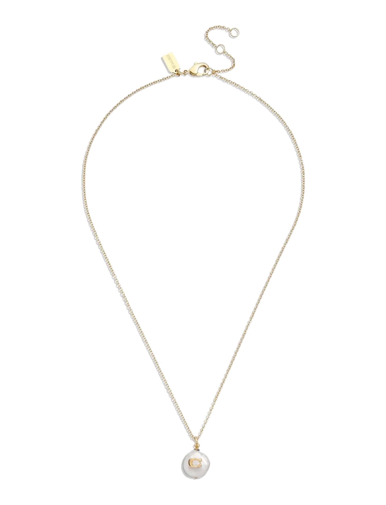 Coach Accessories COACH Signature Coin Pearl Pendant Necklace - Festive Looks - PEARL/GOLD / gold