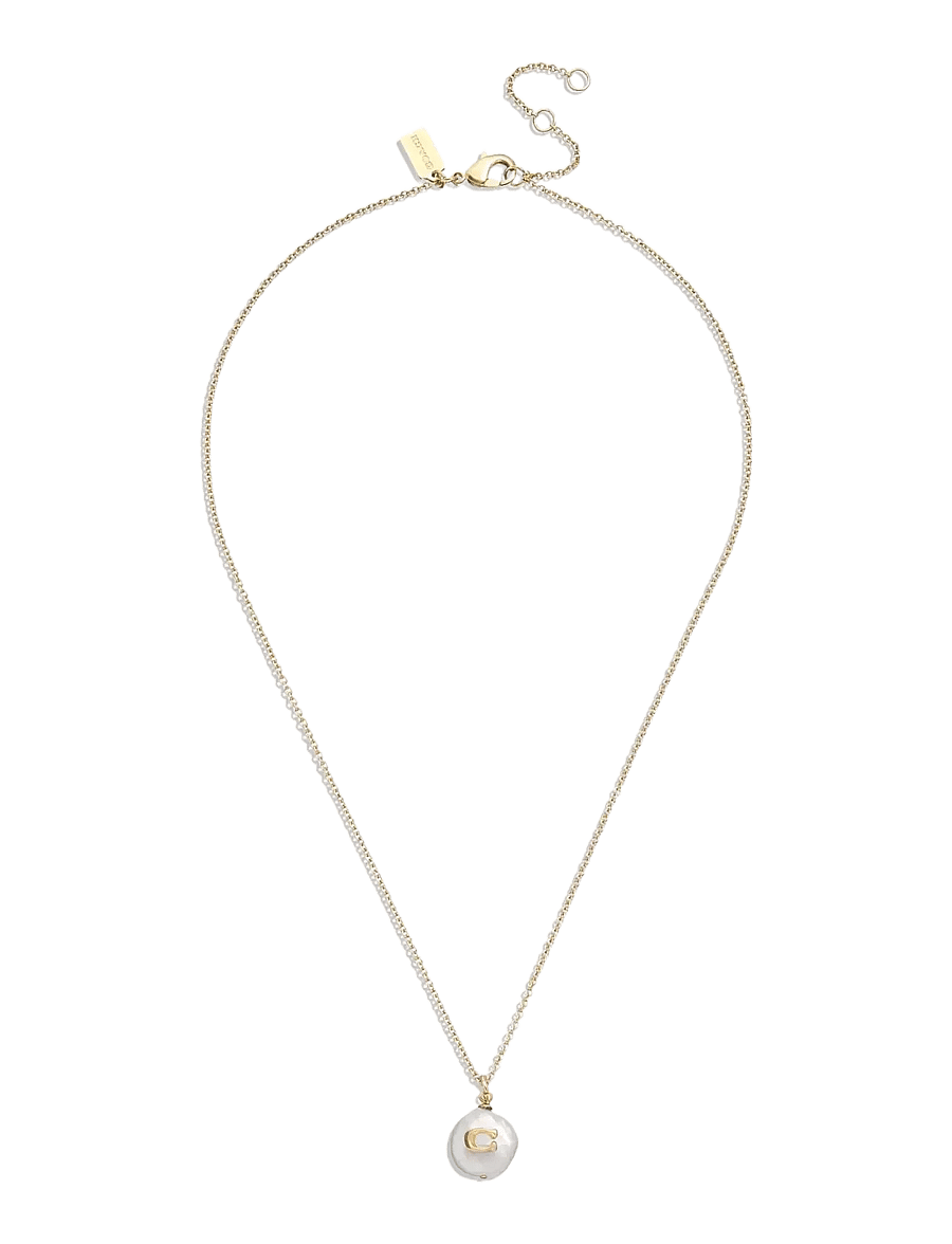 Coach Accessories - CO NK COIN PEARL C SHORT PENDANT - perlenketten - pearl/gold - 1
