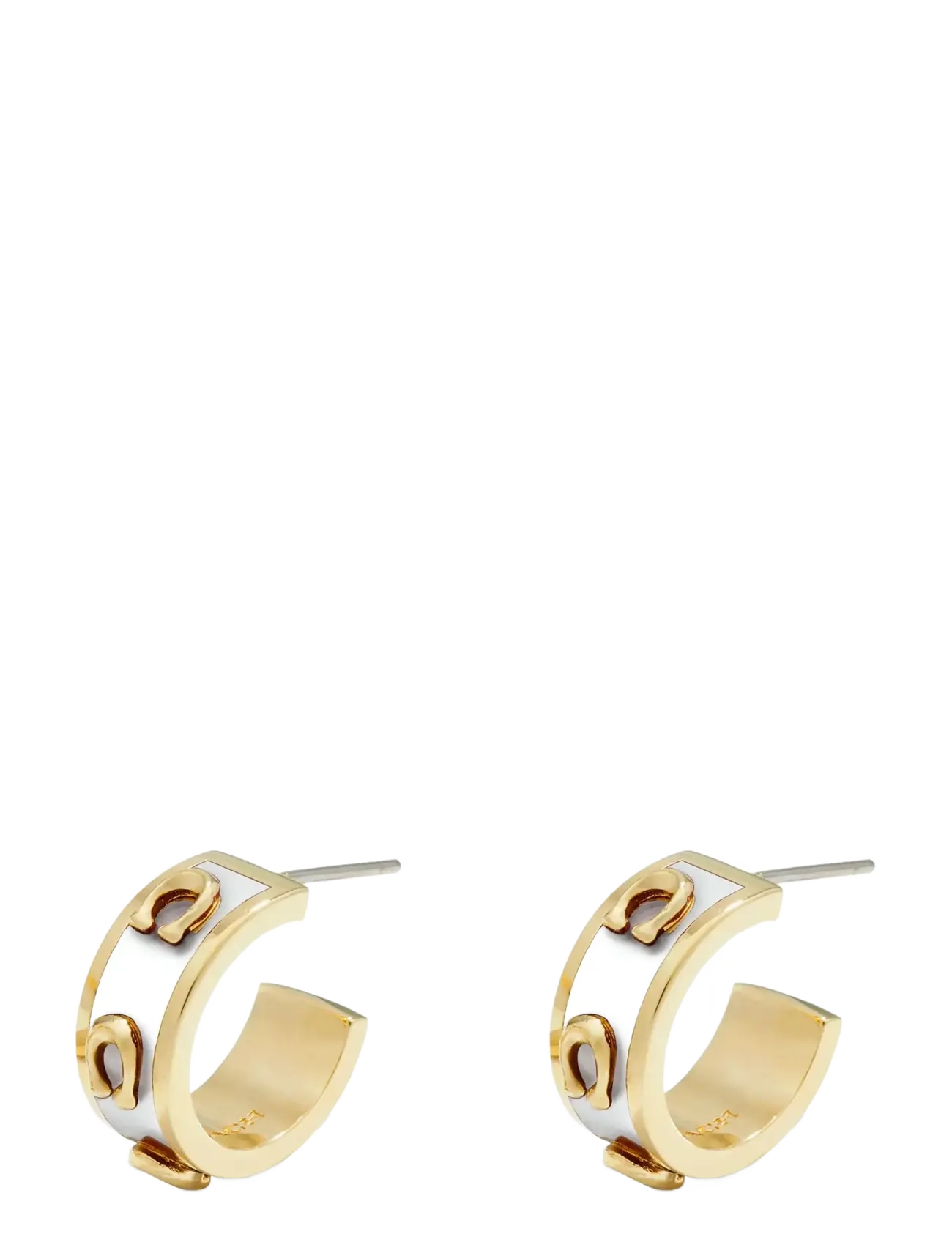 Coach Accessories Enamel Pegged C Hoop, One Size, Earrings, Gold - Hoops, Frauen