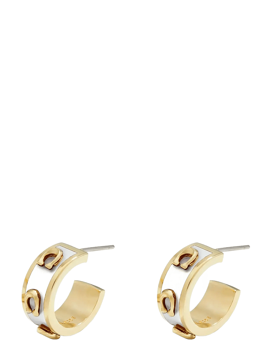 Coach Accessories - ENAMEL PEGGED C HOOP - kreolen - white/gold - 0