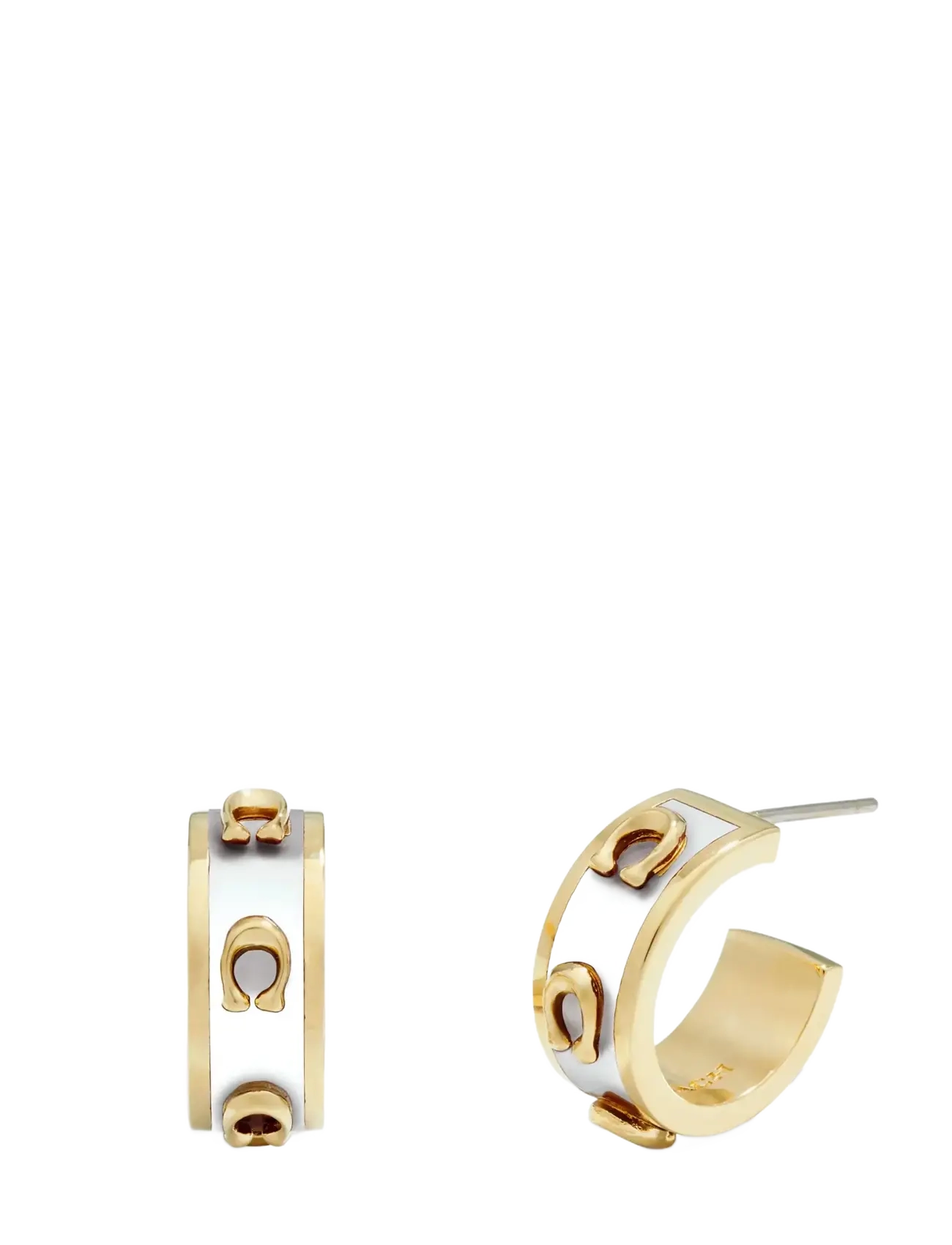 Coach Accessories - ENAMEL PEGGED C HOOP - kreolen - white/gold - 1