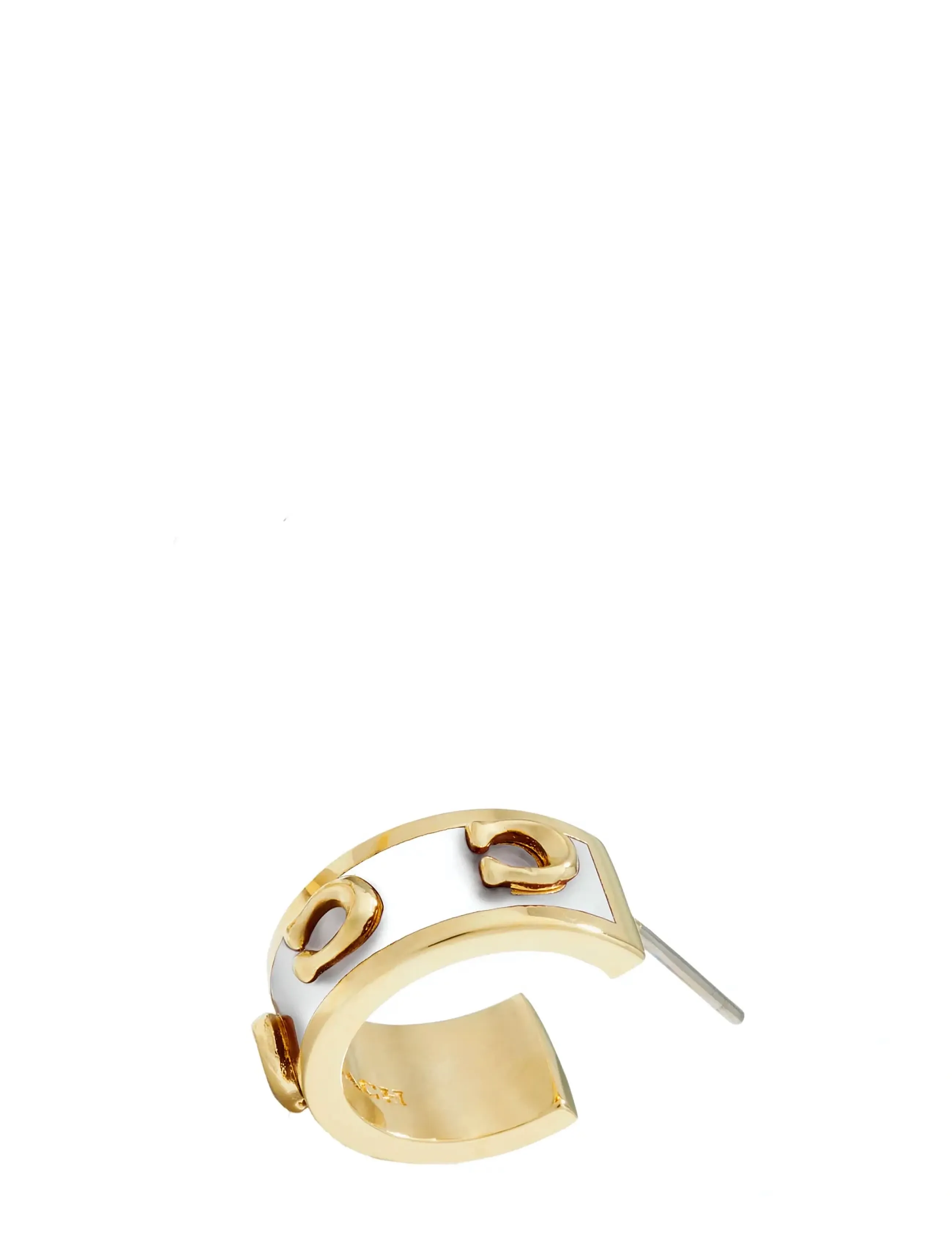 Coach Accessories - ENAMEL PEGGED C HOOP - kreolen - white/gold - 2