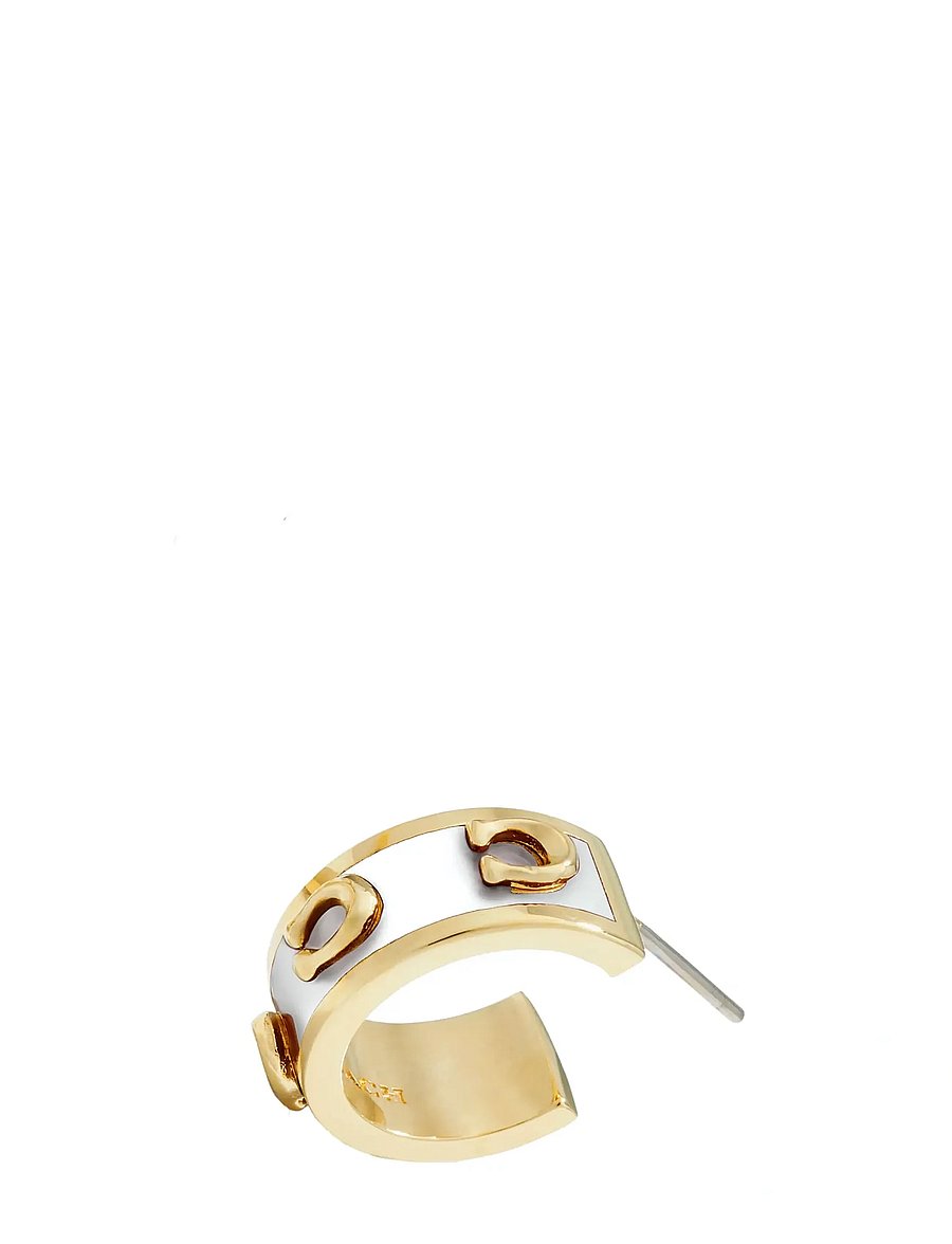 Coach Accessories - ENAMEL PEGGED C HOOP - kreolen - white/gold - 2