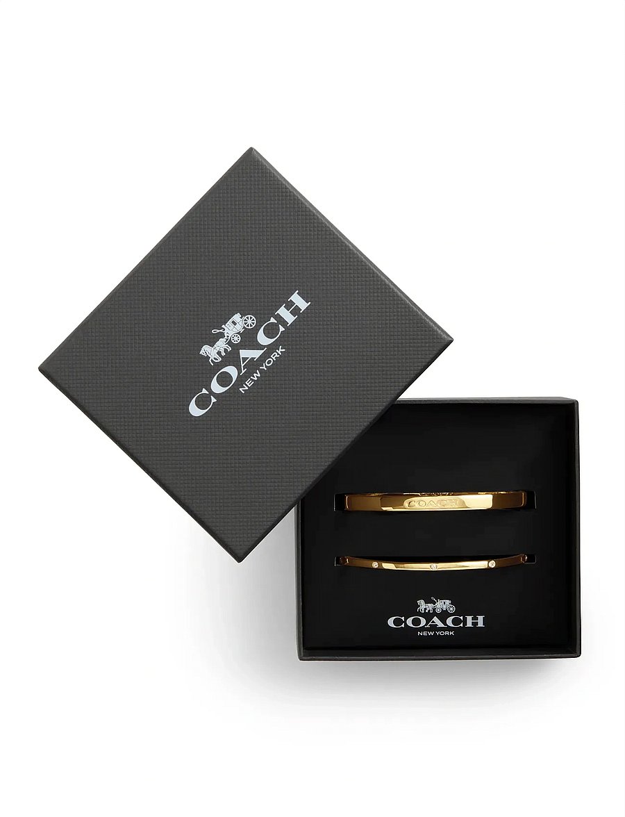 Coach Accessories - CO BR LOGO BANGLE DBL SET BOXED - armringe - shiny gold - 2