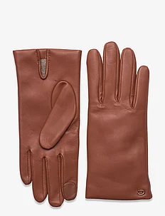 Sculpted Signature Leather Tech Gloves, Coach