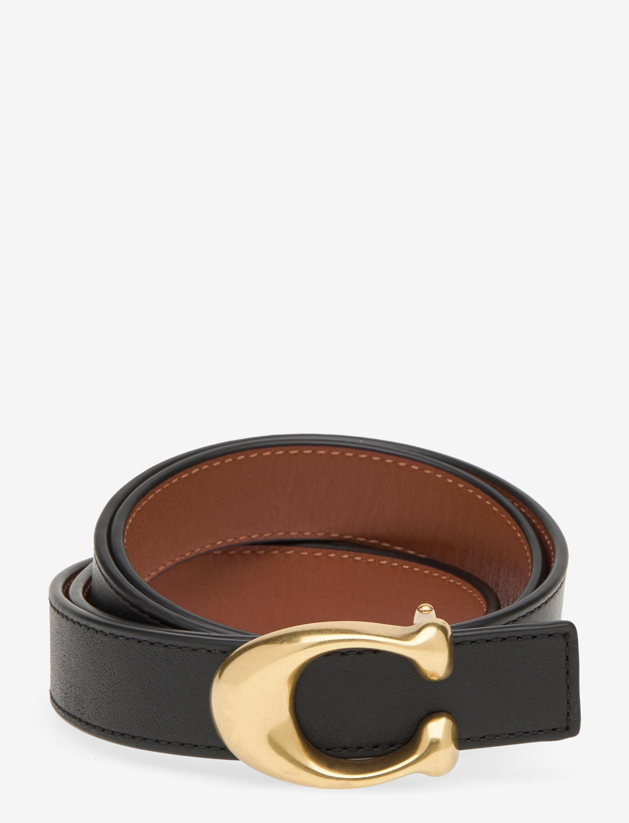 Coach 25Mm Smooth Leather Womens Soft Accessories, L, Black, Tilbehør > Bælter, Dame