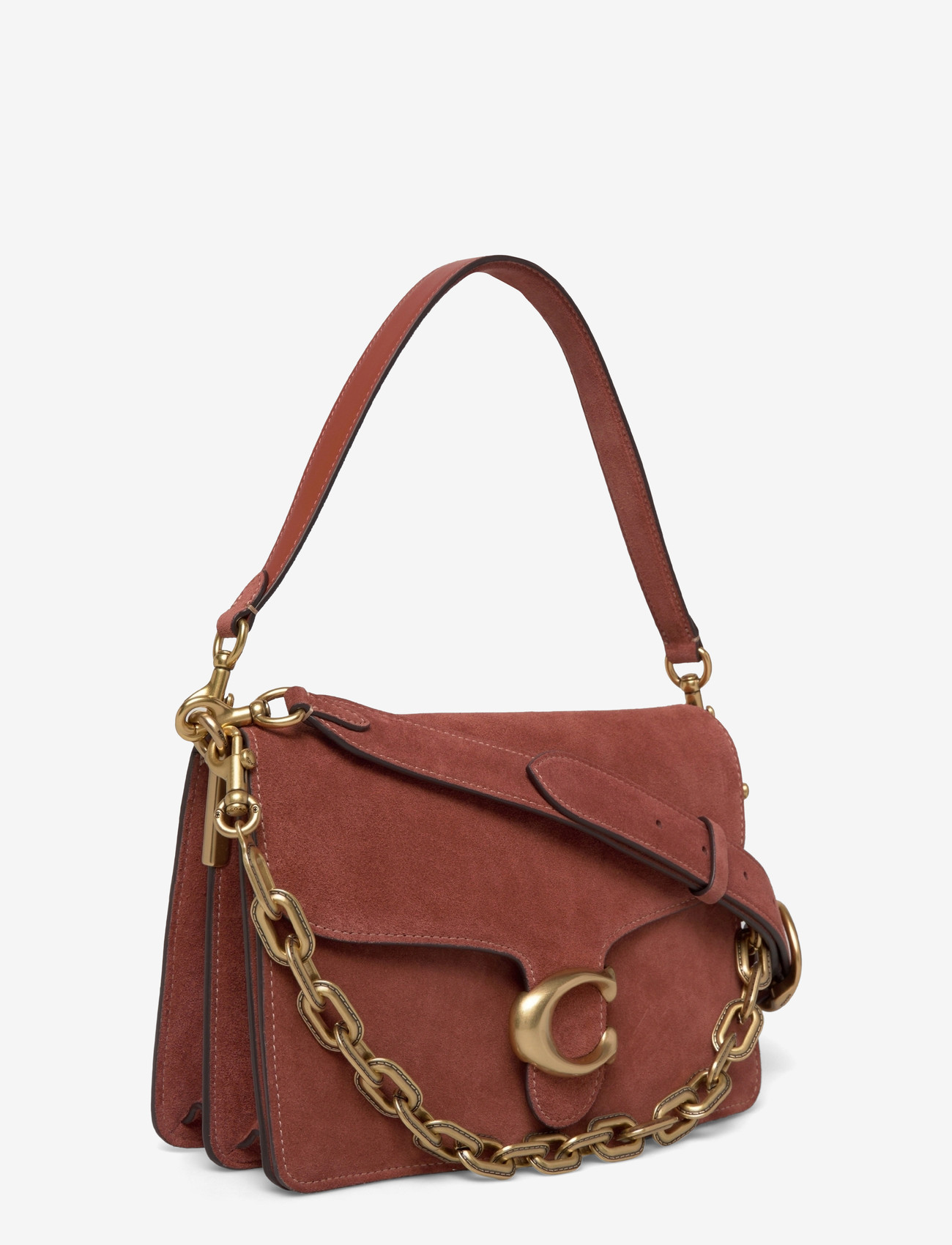 Coach - SUEDE CHAIN TABBY SHOULDER BAG WITH CHAIN - b4/clay - 2