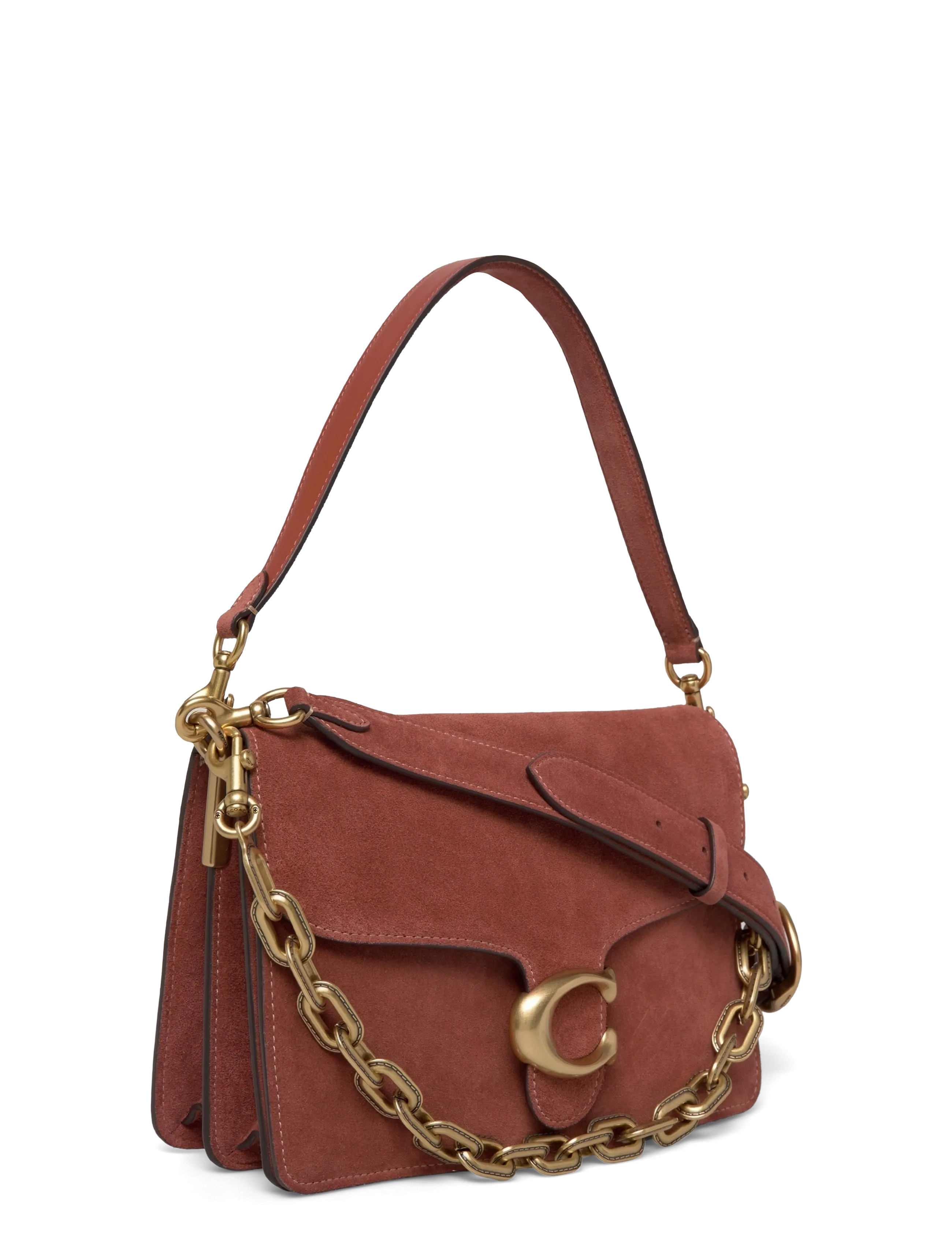 Coach - SUEDE CHAIN TABBY SHOULDER BAG WITH CHAIN - shoulder bags - b4/clay - 2