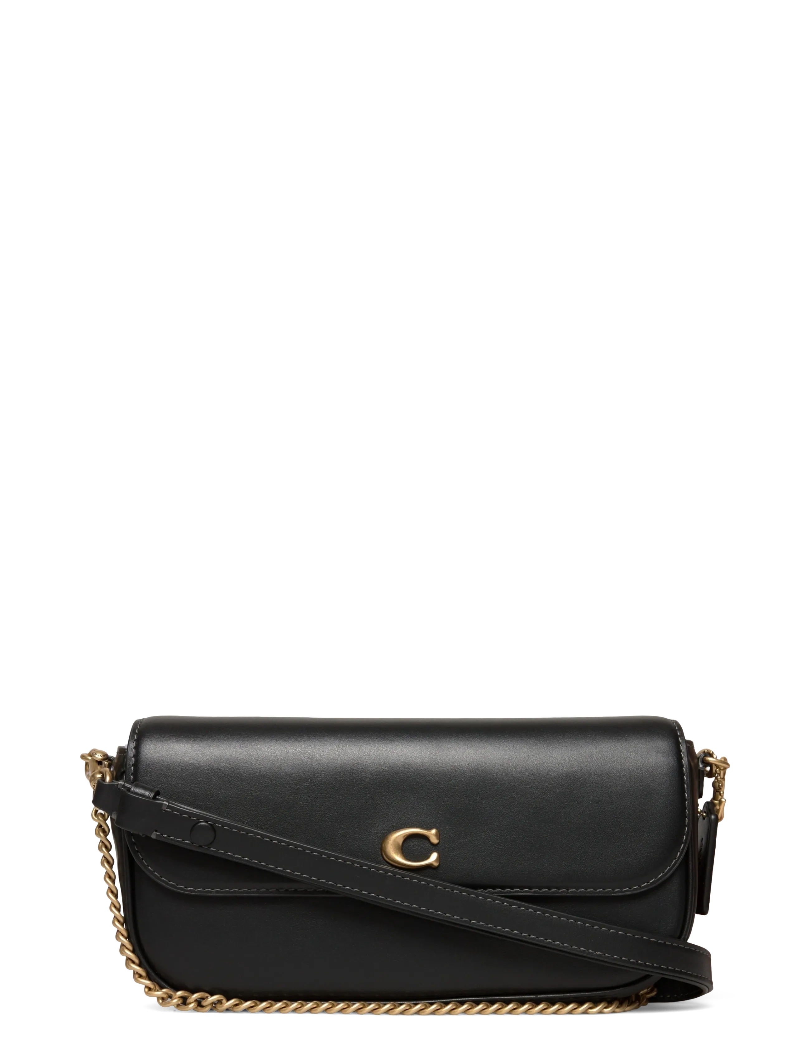 Coach Refined Calf Leather Brook Flap Chain Bag, Kvinder, Klap Kæde Skuldertaske, Sort, Str: ONE SIZE