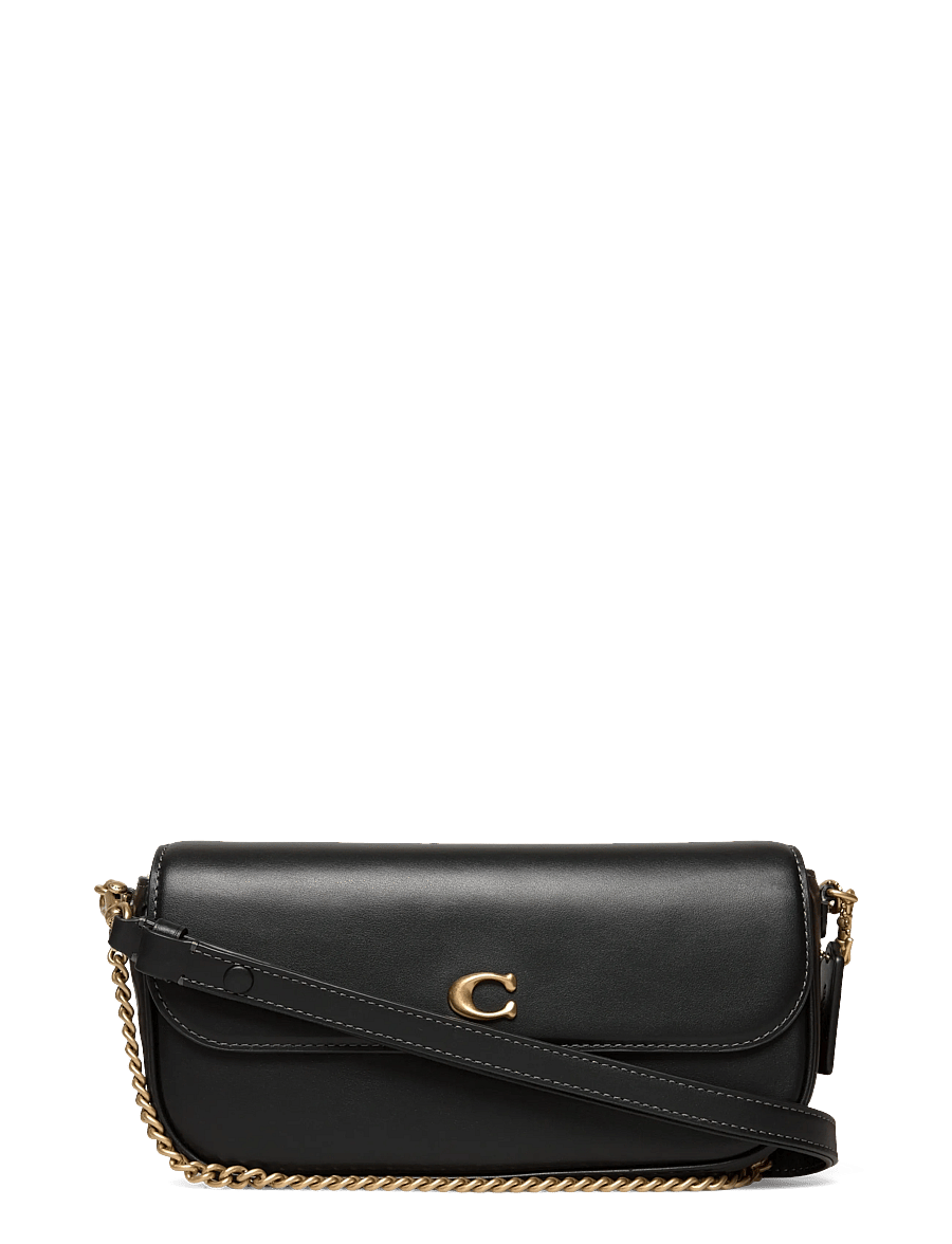 Coach - Refined Calf Leather Brook Flap Chain Bag - everyday style - b4/black - 0