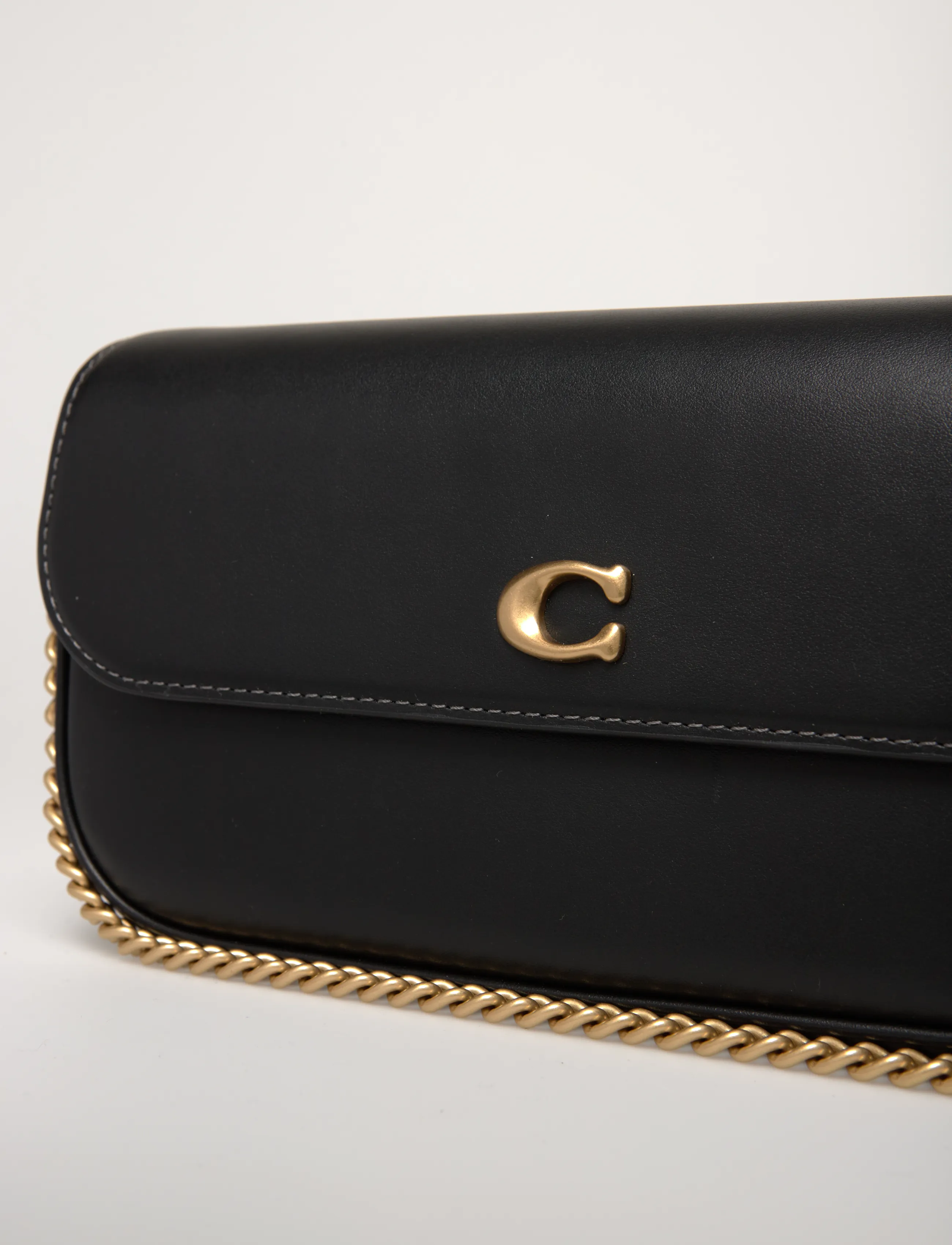 Coach - Refined Calf Leather Brook Flap Chain Bag - everyday style - b4/black - 3