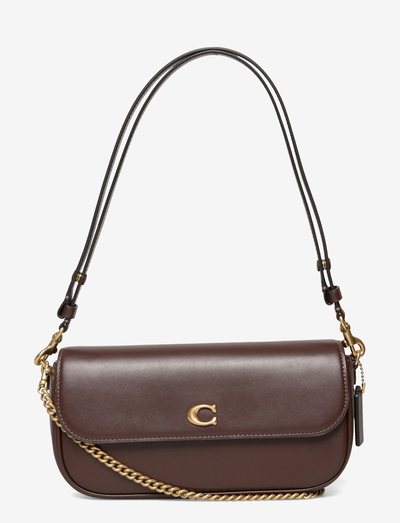 Coach - Refined Calf Leather Brook Flap Chain Bag - everyday style - b4/maple - 0