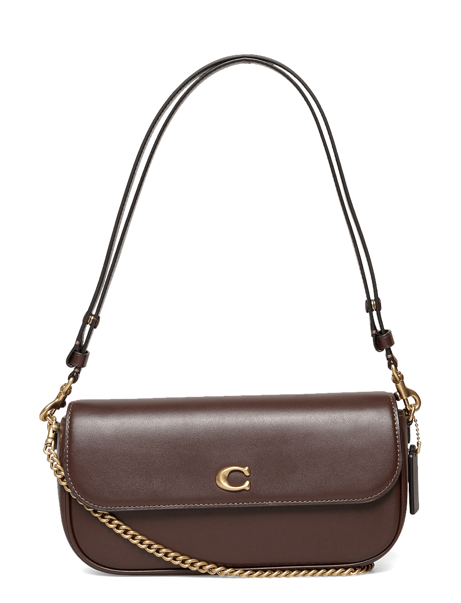 Coach - Refined Calf Leather Brook Flap Chain Bag - everyday style - b4/maple - 0
