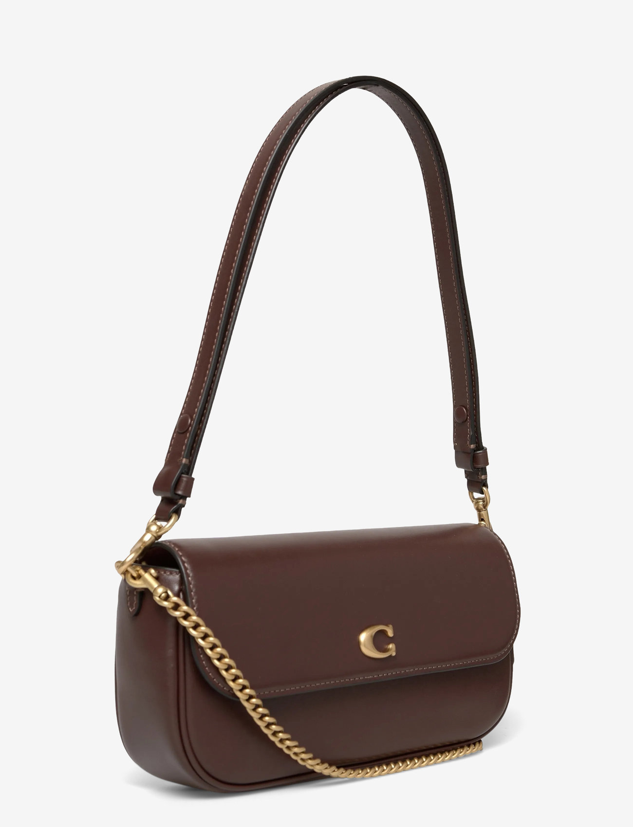 Coach - Refined Calf Leather Brook Flap Chain Bag - everyday style - b4/maple - 2