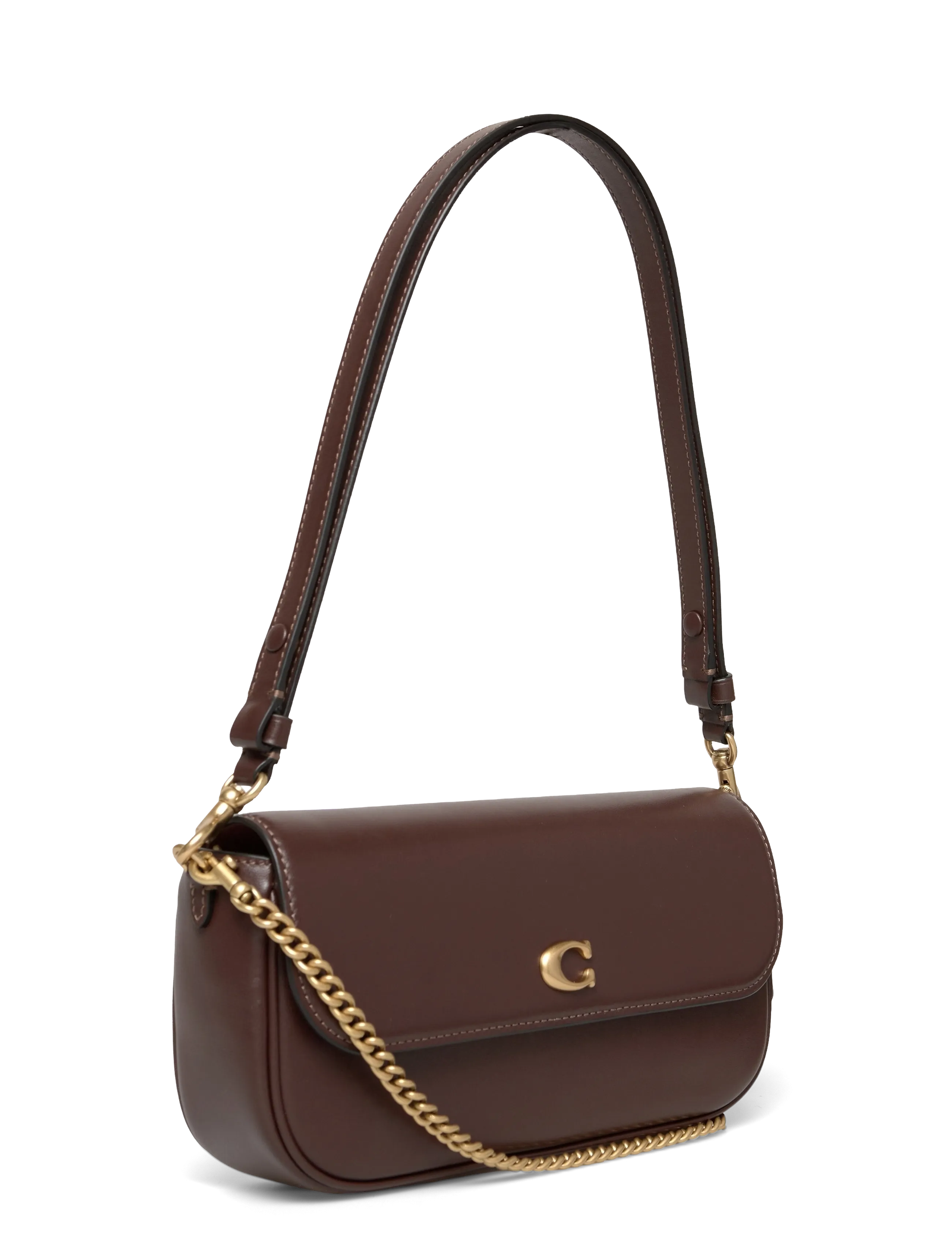 Coach - Refined Calf Leather Brook Flap Chain Bag - alltags-style - b4/maple - 2