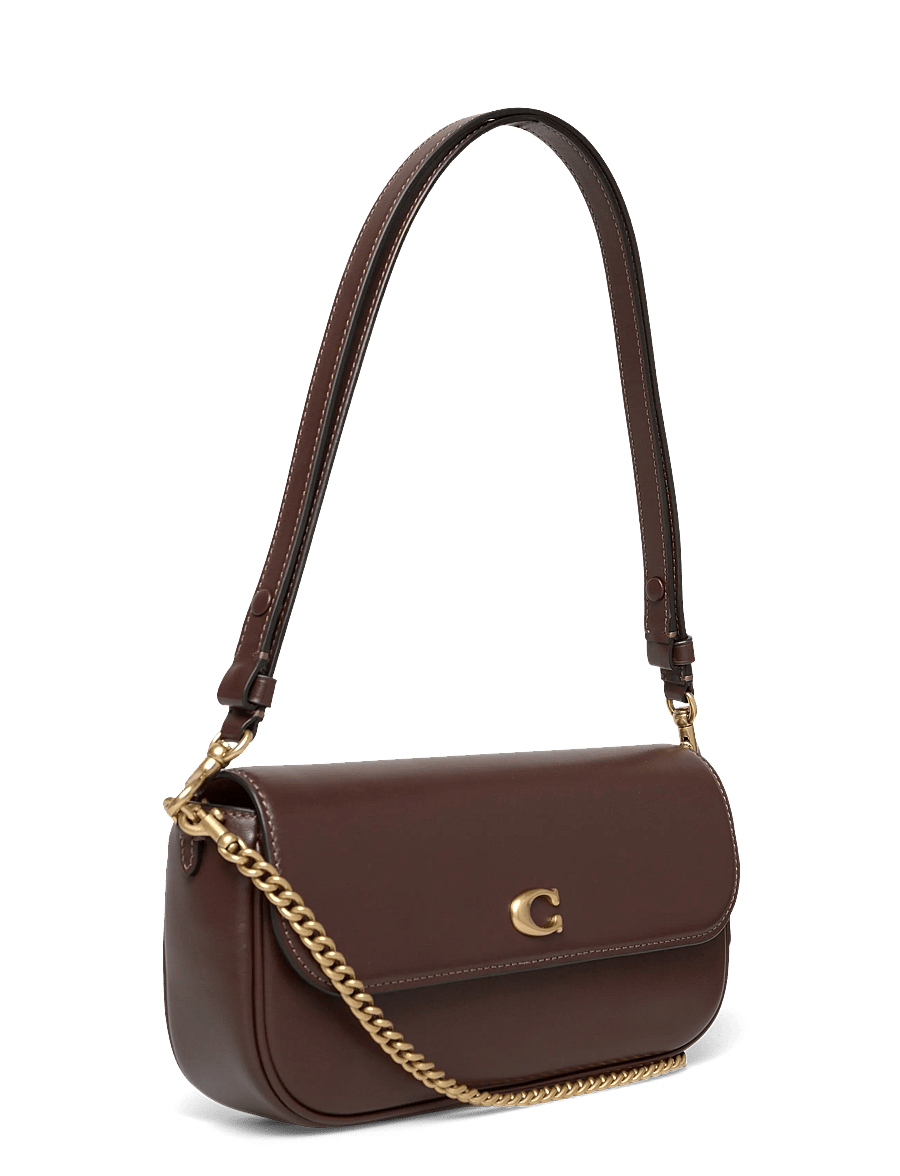 Coach - Refined Calf Leather Brook Flap Chain Bag - everyday style - b4/maple - 2
