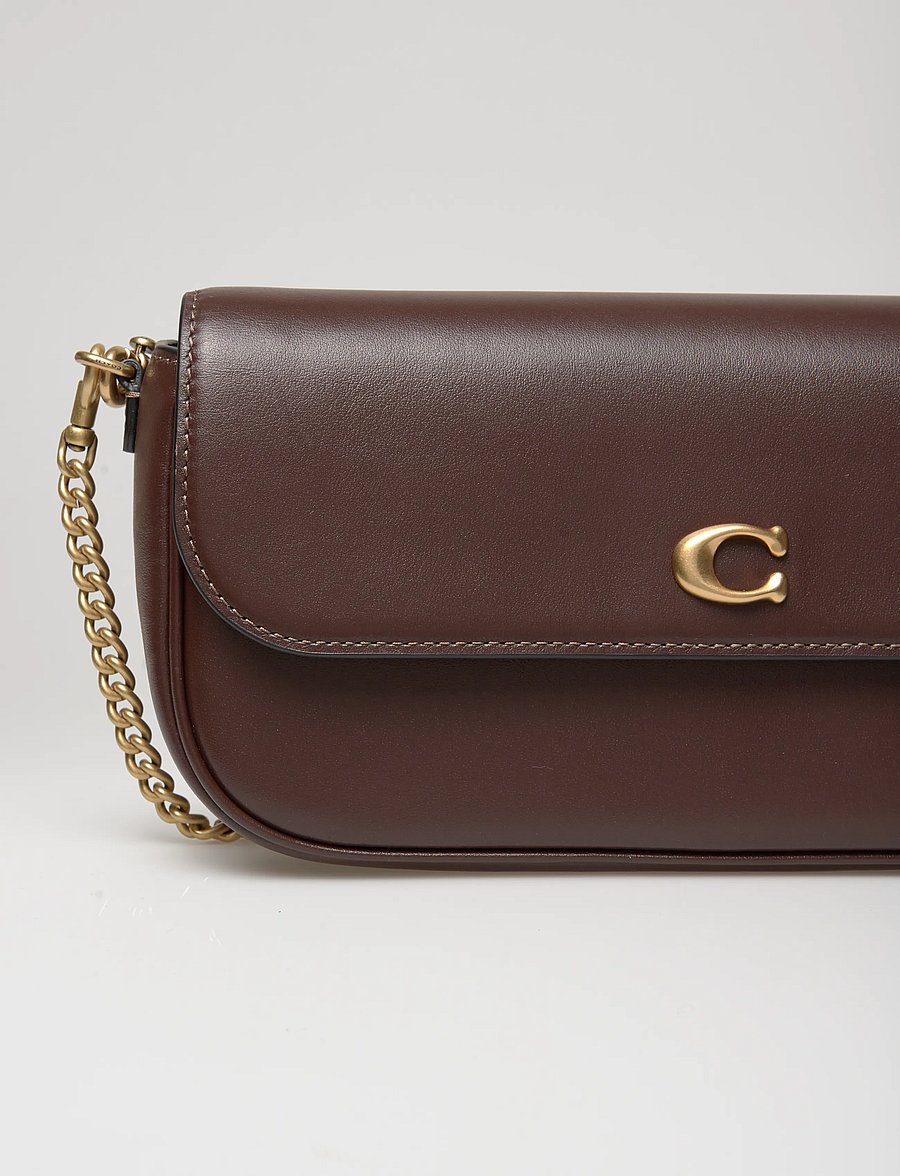 Coach - Refined Calf Leather Brook Flap Chain Bag - everyday style - b4/maple - 3