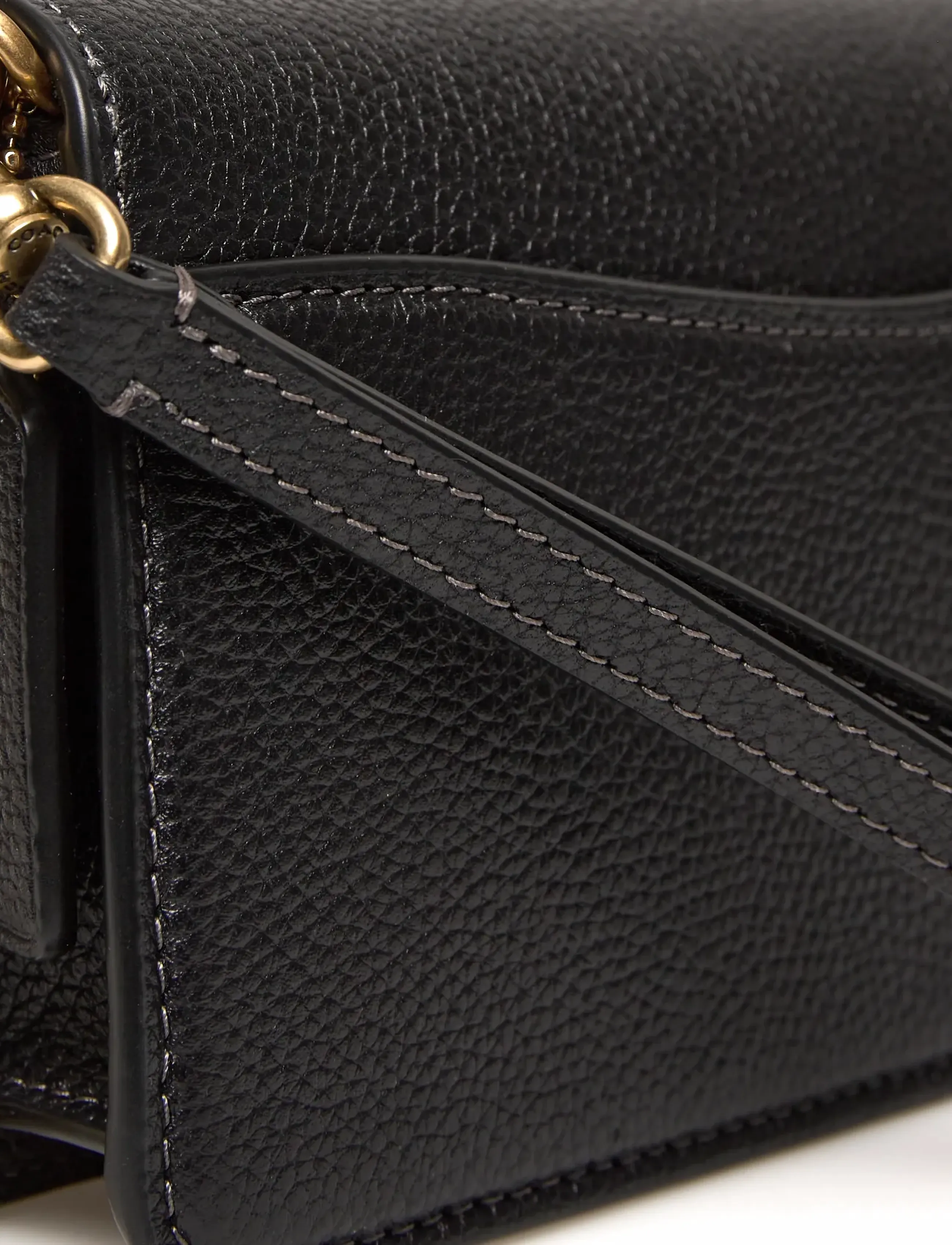 Coach - Polished Pebbled Leather Tabby Chain Crossbody 19 - crossbody bags - b4/black - 3