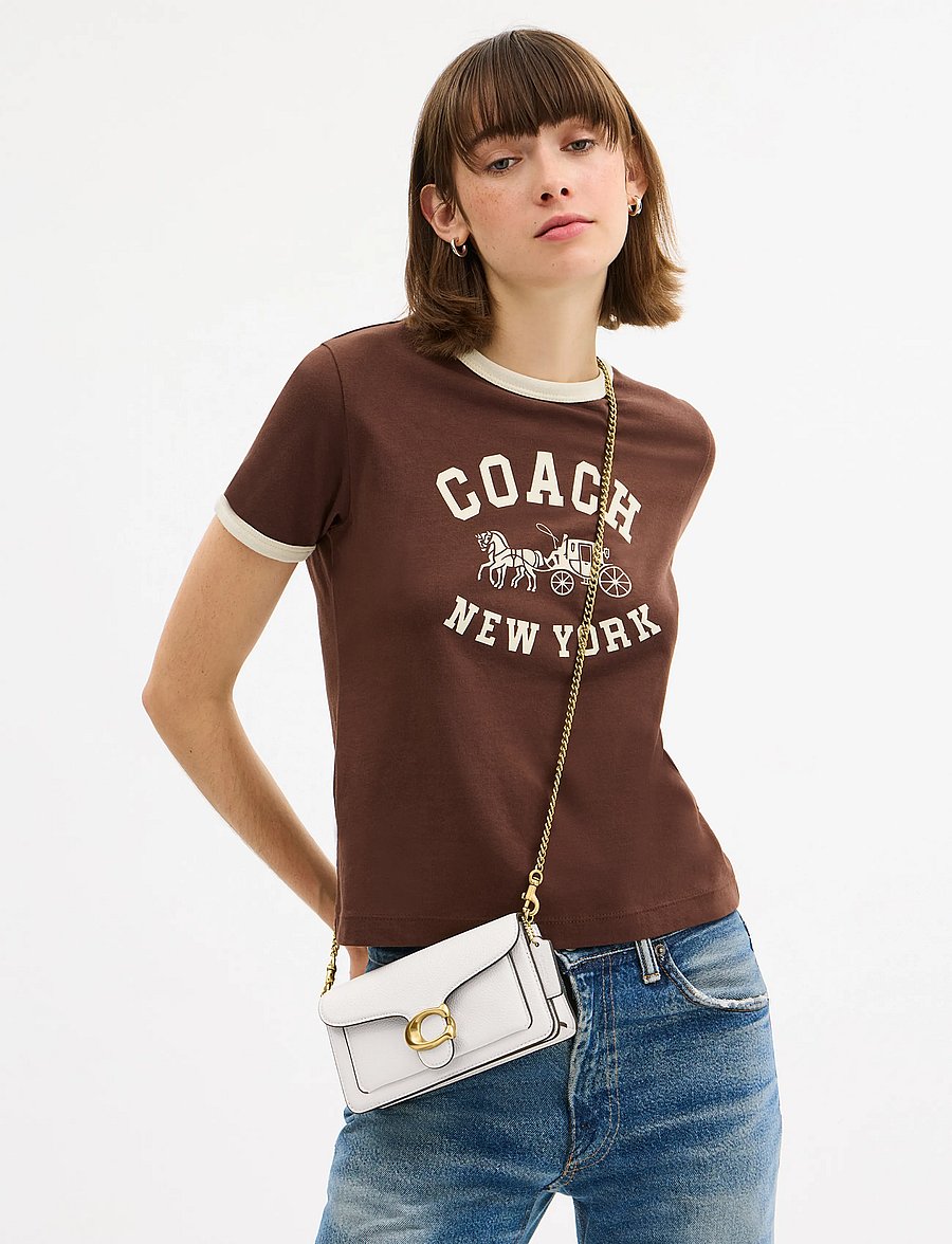 Coach - Polished Pebbled Leather Tabby Chain Crossbody 19 - Üleõlakotid - b4/chalk - 0