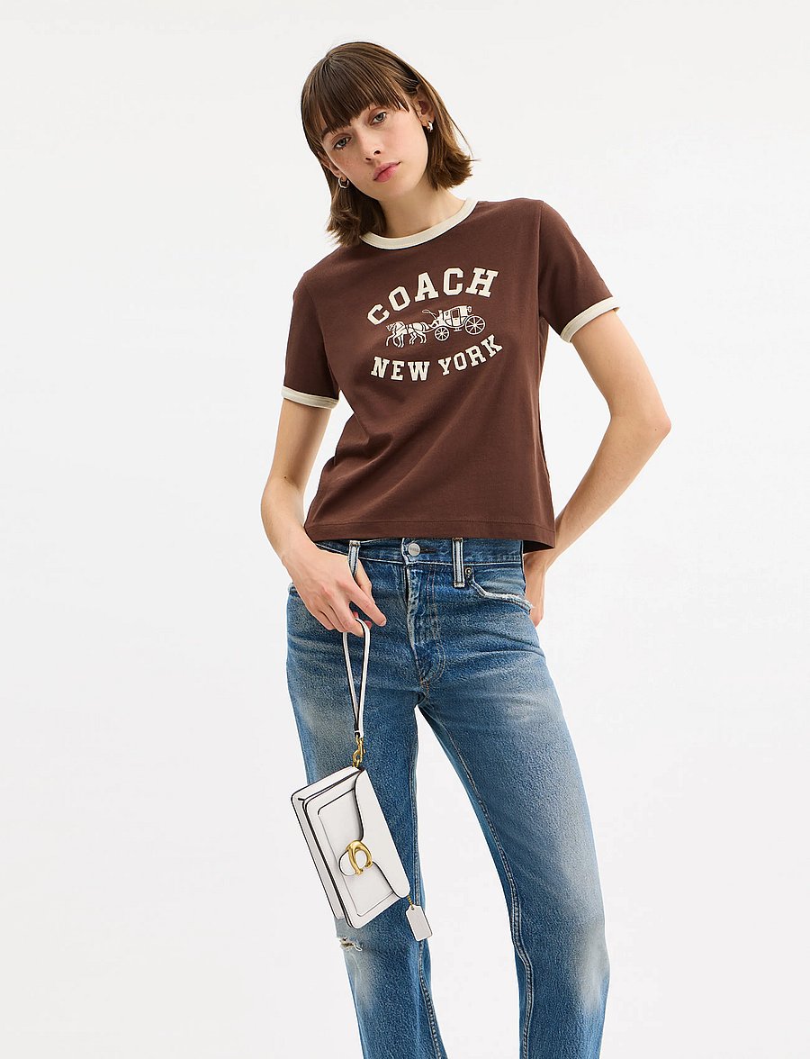 Coach - Polished Pebbled Leather Tabby Chain Crossbody 19 - Üleõlakotid - b4/chalk - 4