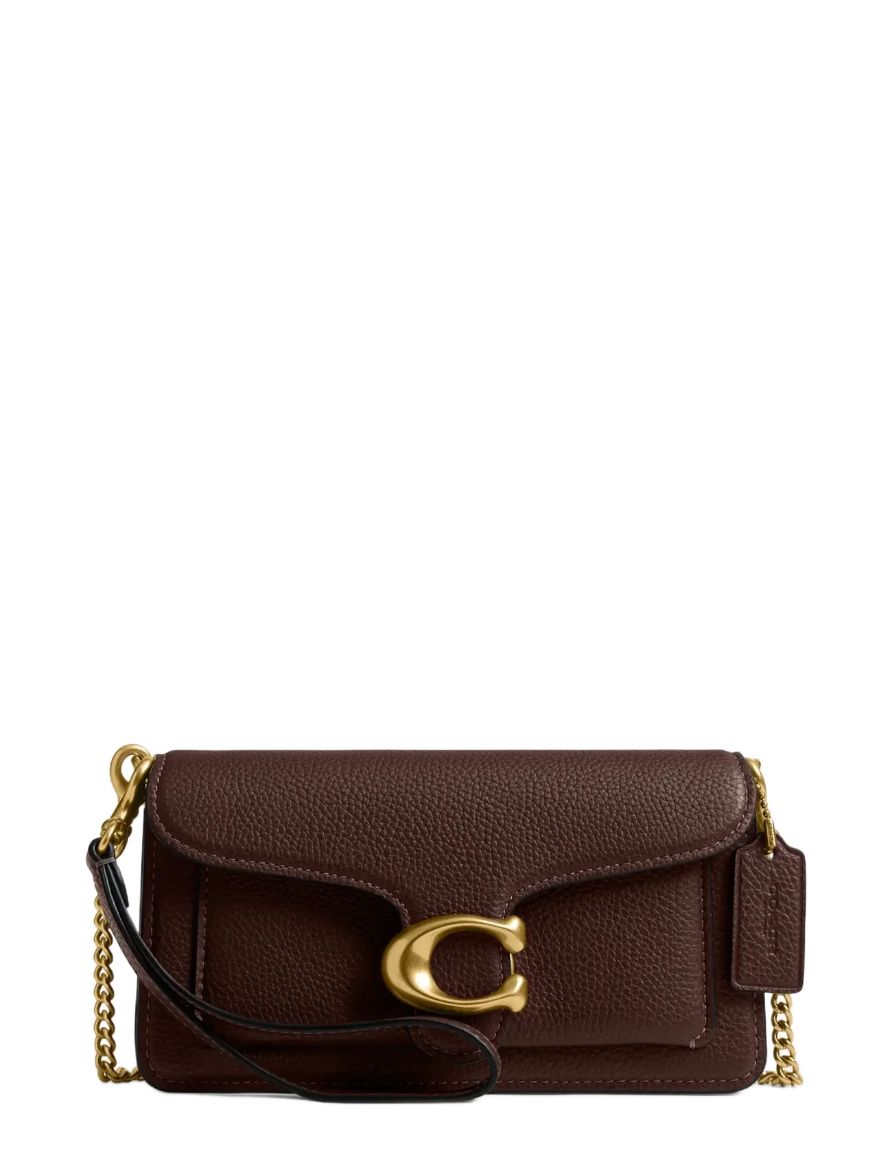 Coach Polished Pebbled Leather Tabby Chain Crossbody 19 - Crossbody Bags - B4/MAPLE / brown