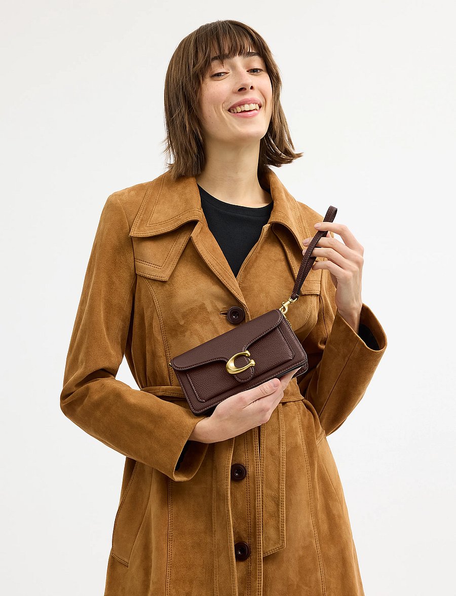 Coach - Polished Pebbled Leather Tabby Chain Crossbody 19 - umhängetaschen - b4/maple - 4