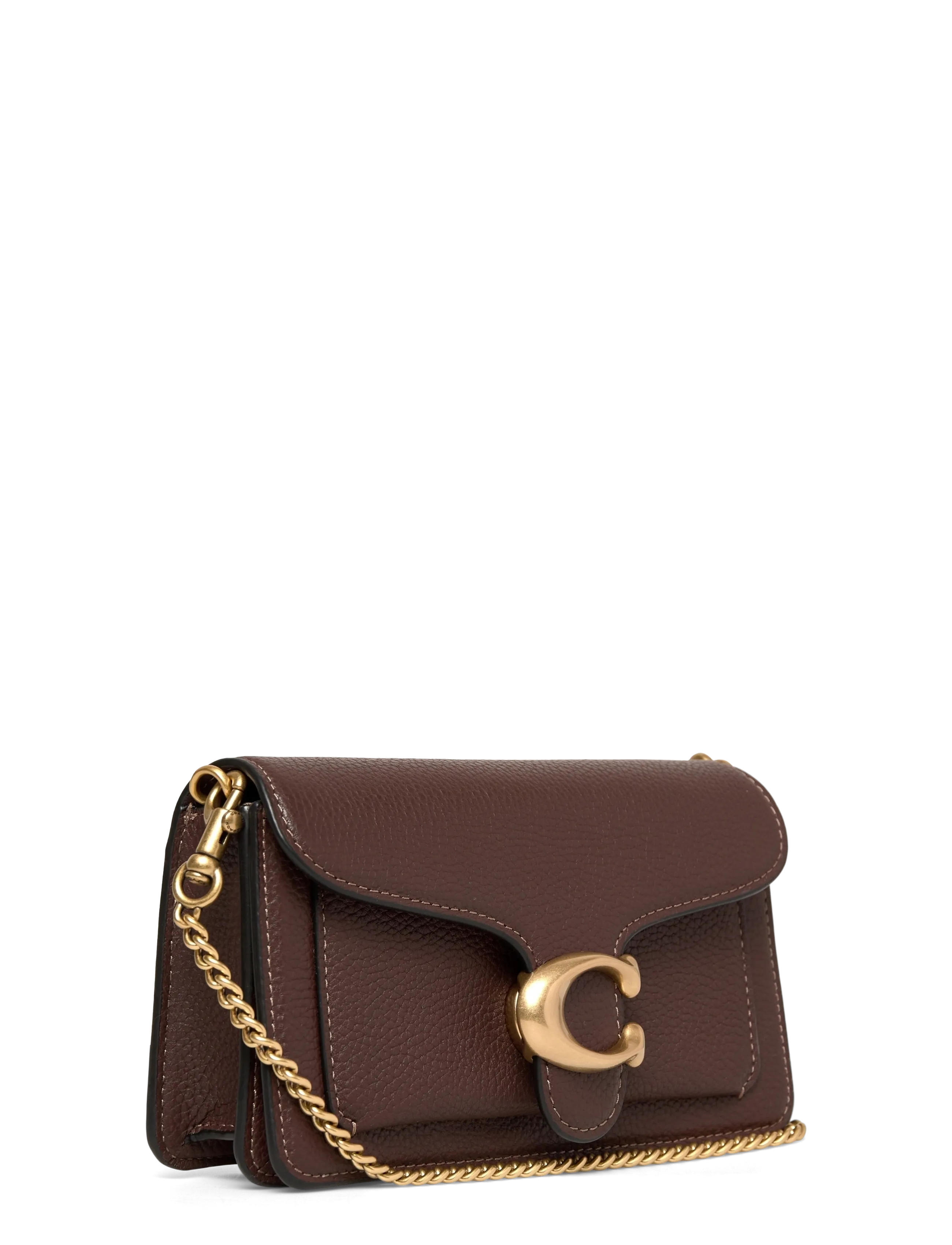Coach - Polished Pebbled Leather Tabby Chain Crossbody 19 - crossbody kotid - b4/maple - 2