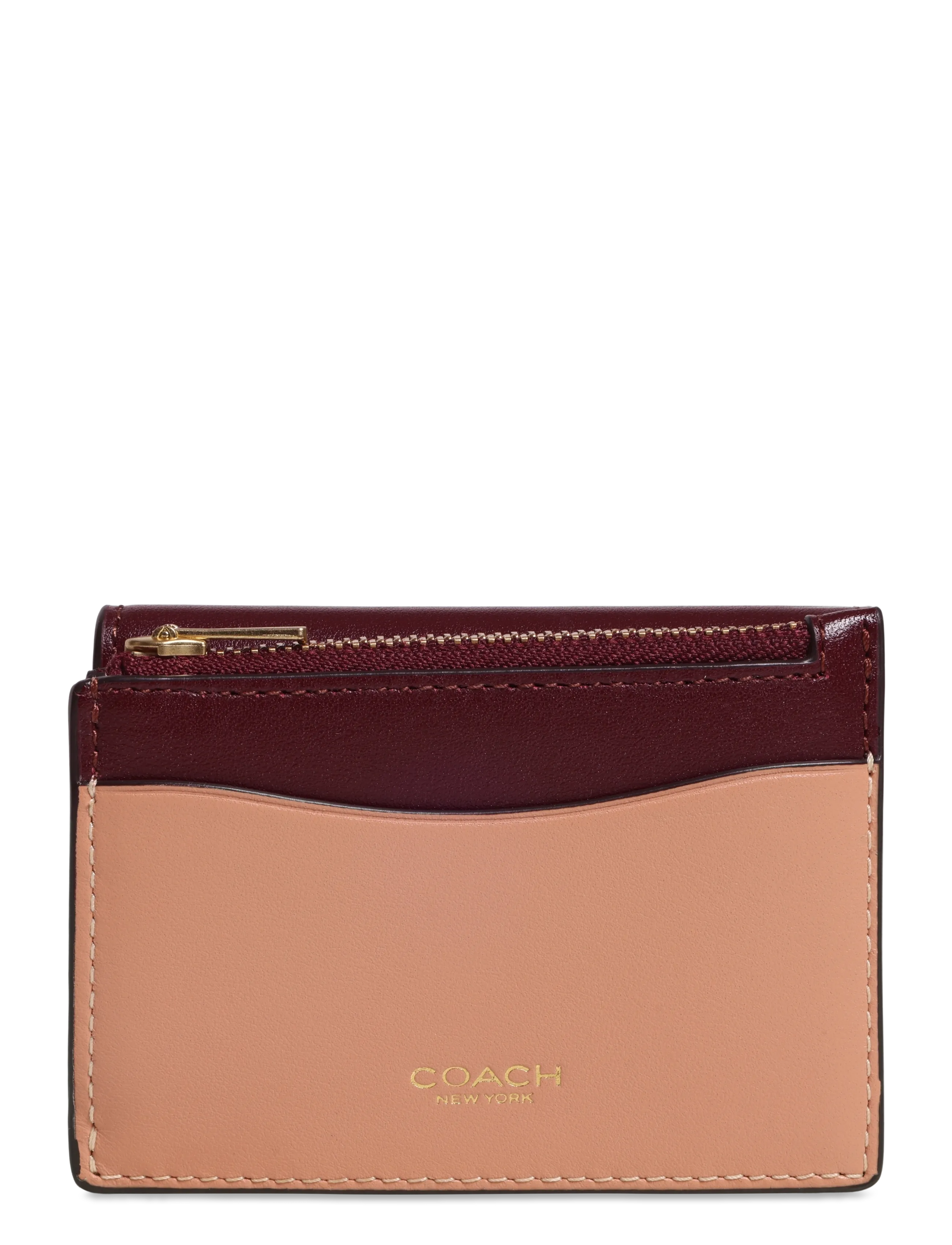 Coach - Essential Card Holder Wallet In Colorblock - wallets - b4/merlot multi - 2