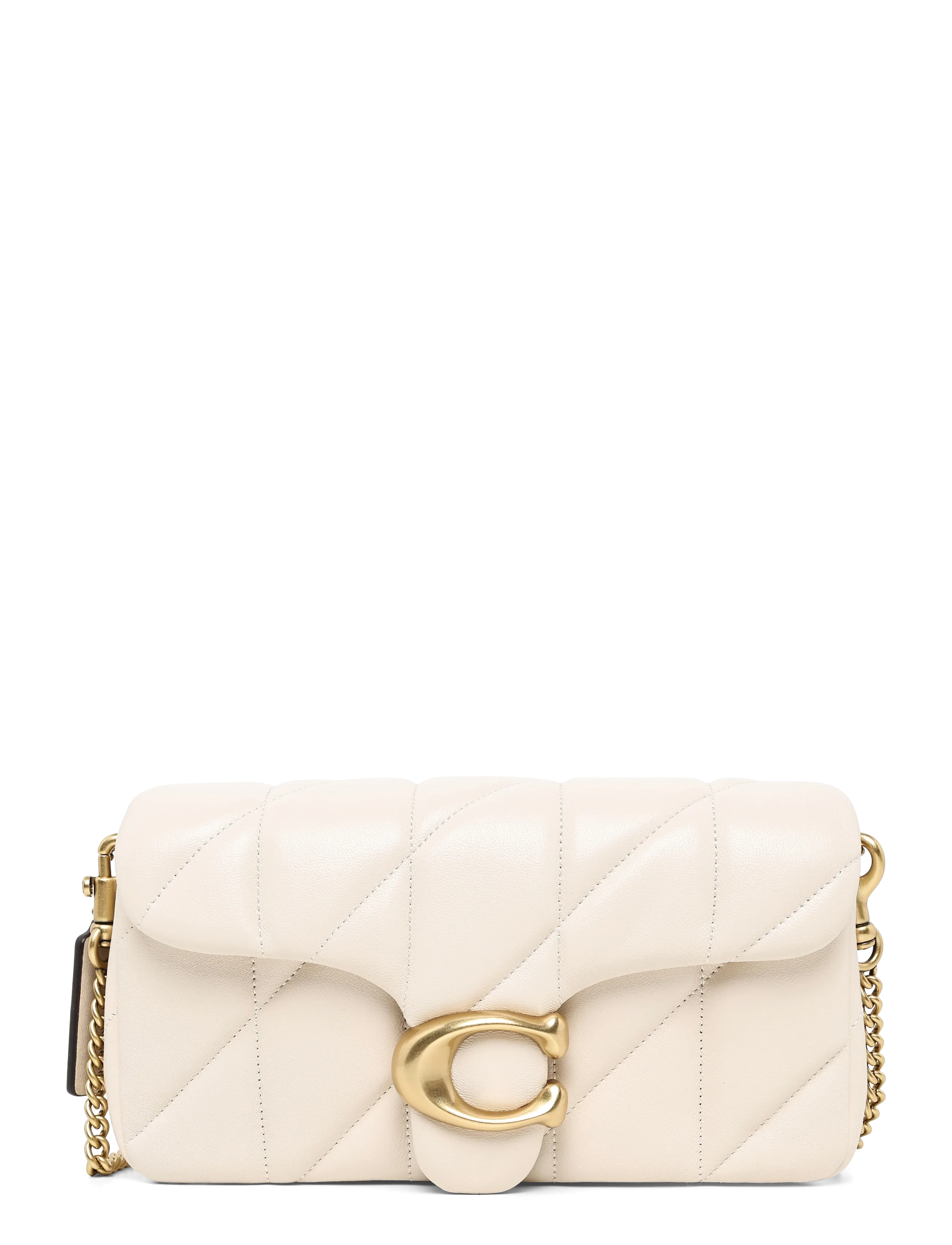 Coach Quilted Leather Tabby Chain Crossbody 19 - Crossbody Bags - B4/CHALK / white