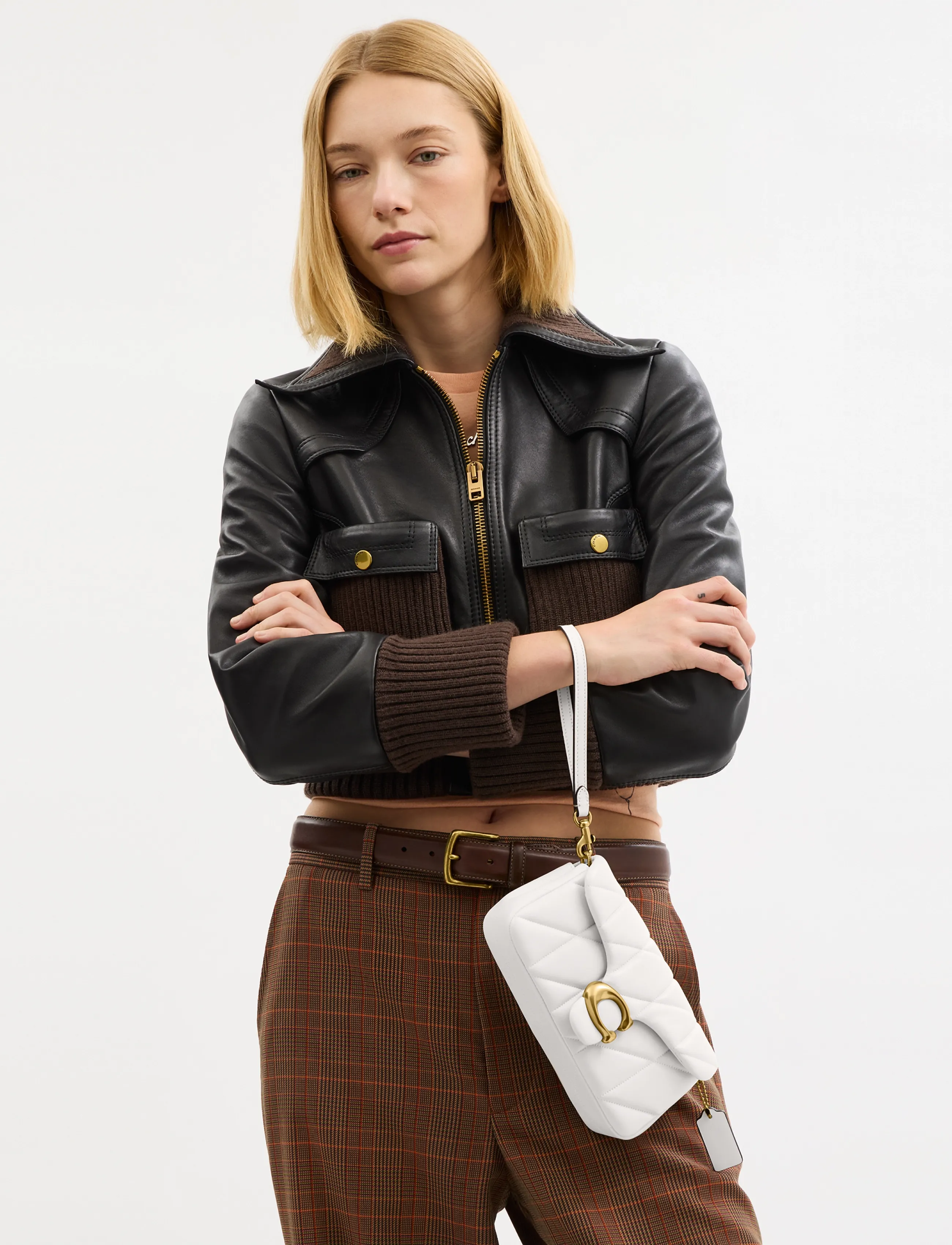 Coach Quilted Leather Tabby Chain Crossbody 19, One Size, Bags, Weiß - Frauen