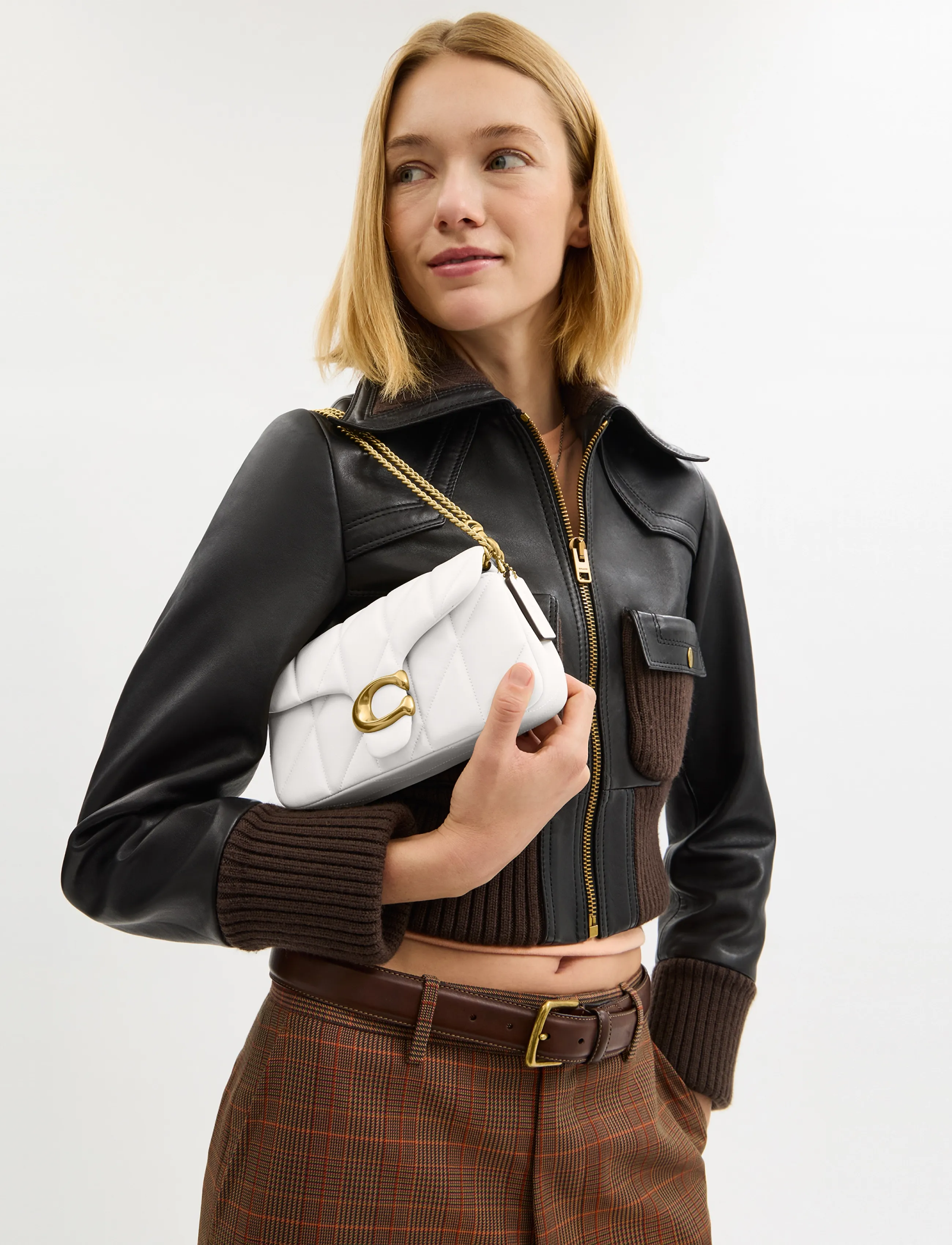 Coach - Quilted Leather Tabby Chain Crossbody 19 - crossbody bags - b4/chalk - 5